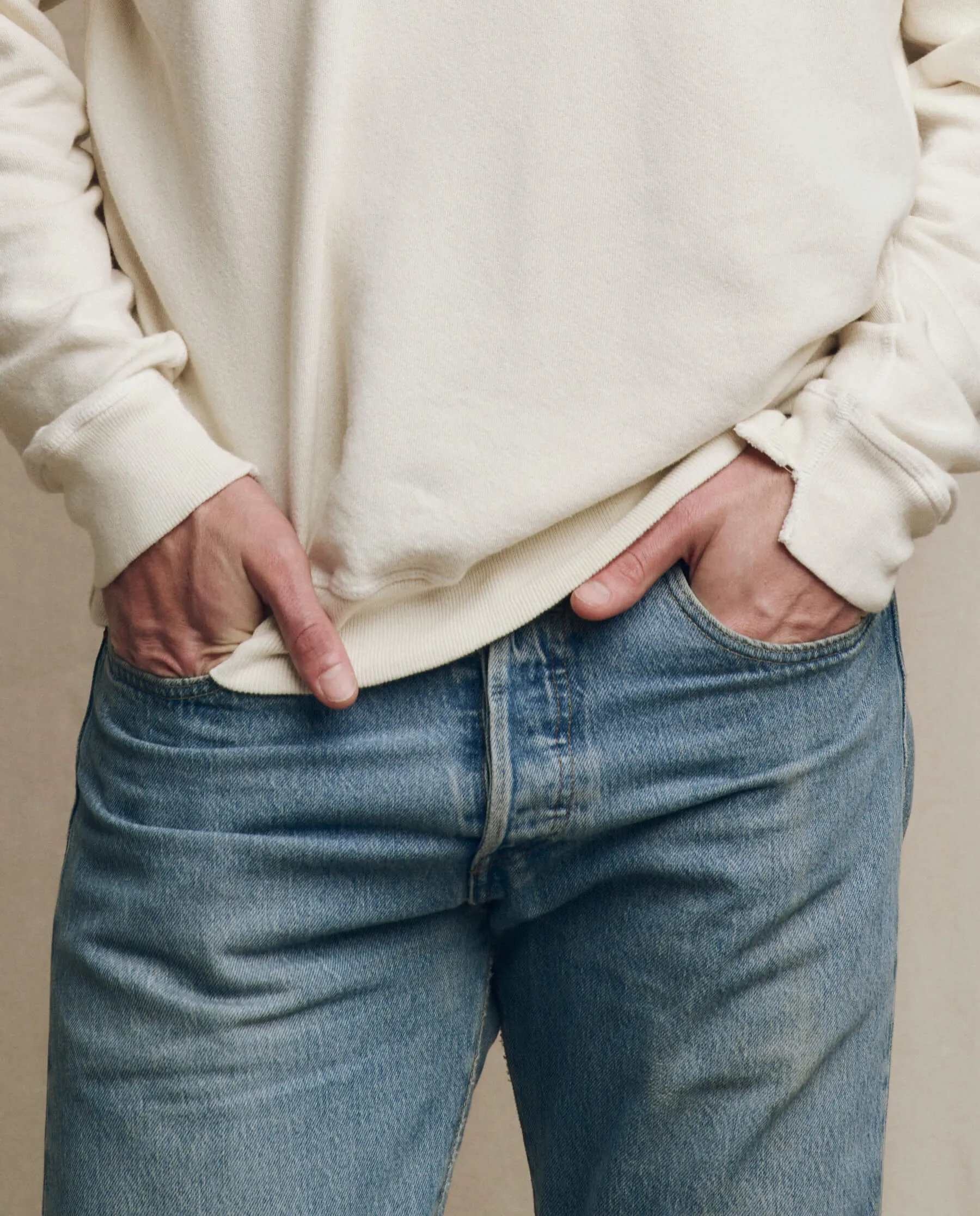 The Men’s College Sweatshirt. Graphic -- Washed White with Merry Christmas Graphic sold by THE GREAT. product image thumbnail 4