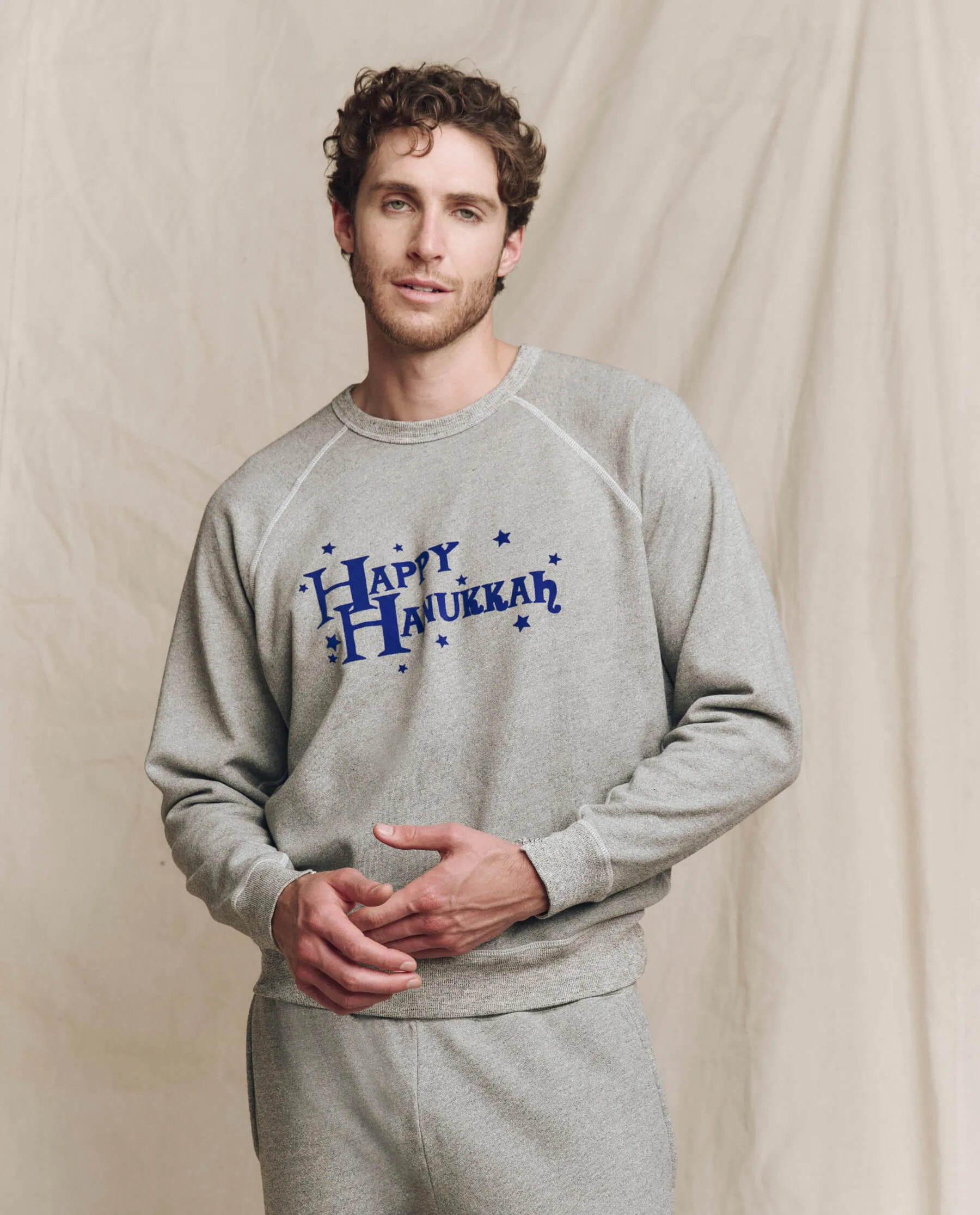 The Men’s College Sweatshirt. Graphic -- Varsity Grey with Hannukah Graphic sold by THE GREAT. product image thumbnail 3