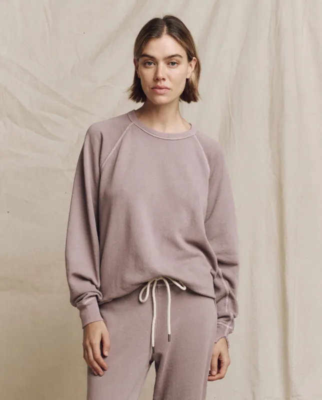 The College Sweatshirt. Solid -- Quartz sold by THE GREAT.