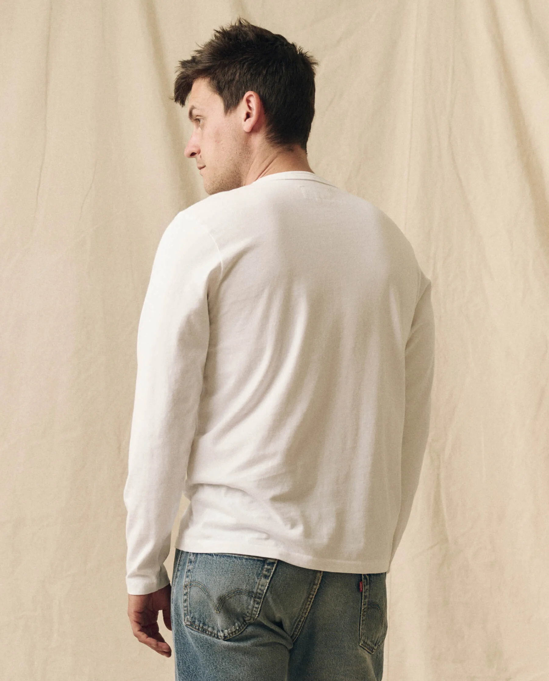 The Men's Pure Knits Long Sleeve Slim Crew. -- True White sold by THE GREAT. product image thumbnail 3