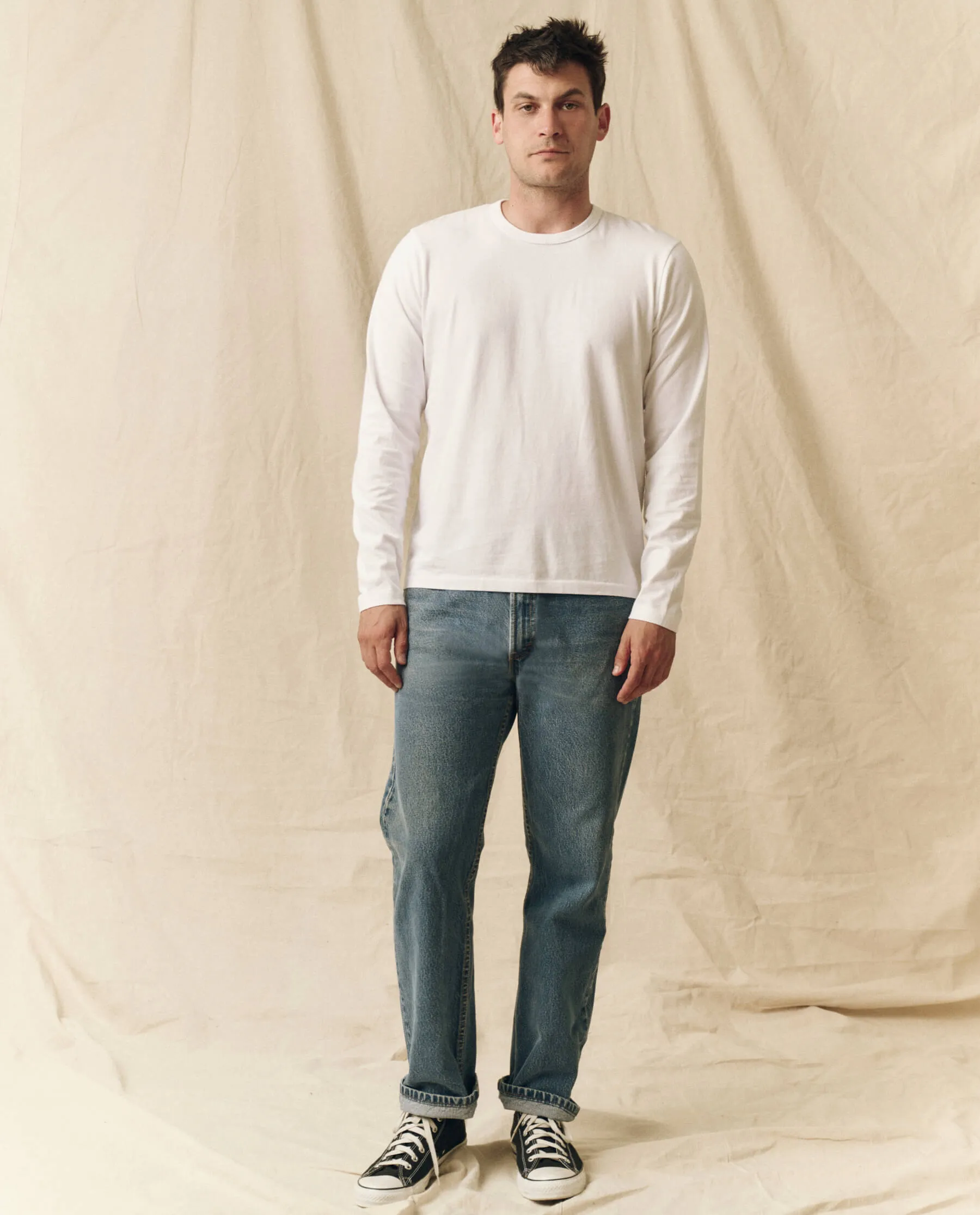 The Men's Pure Knits Long Sleeve Slim Crew. -- True White sold by THE GREAT. product image thumbnail 4