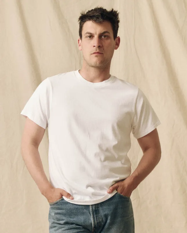 The Men's Pure Knits Slim Tee. -- True White sold by THE GREAT.