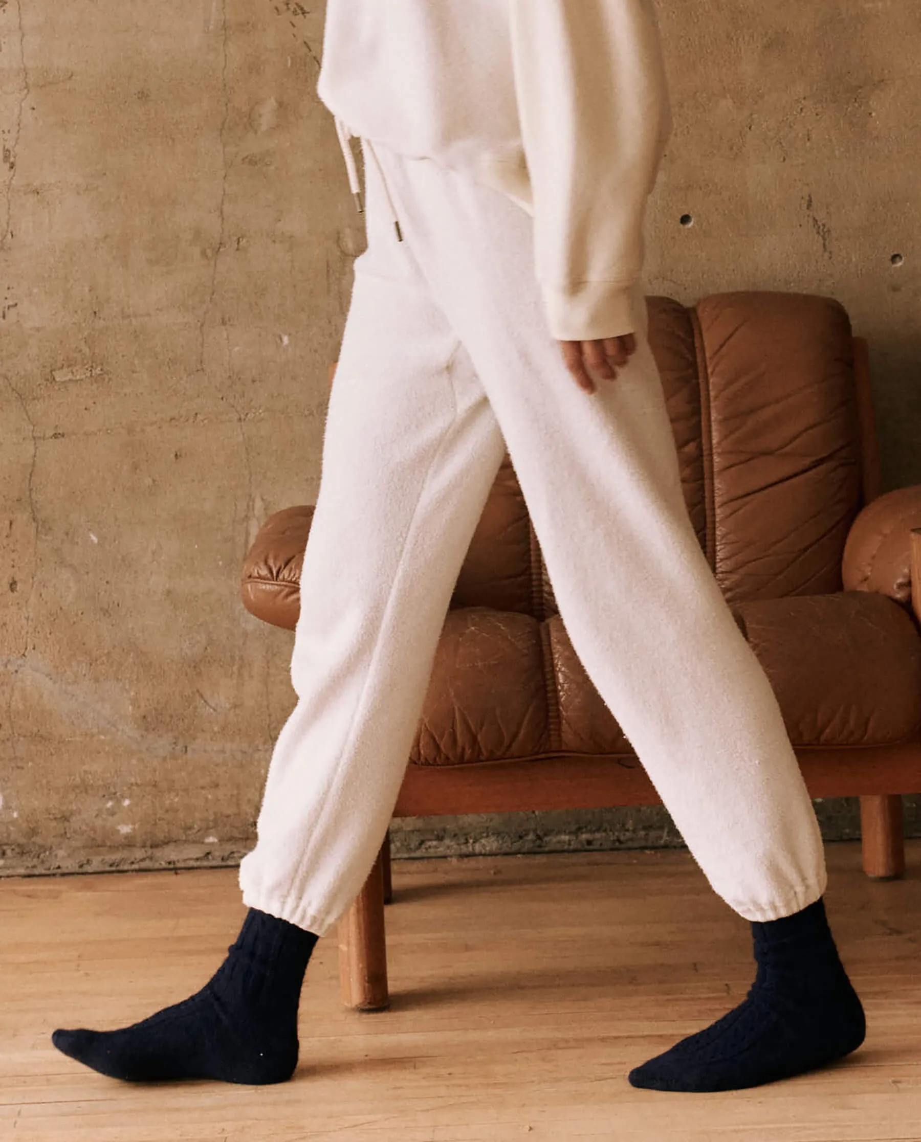 The Fleece Stadium Sweatpant. -- Washed White sold by THE GREAT. product image thumbnail 3