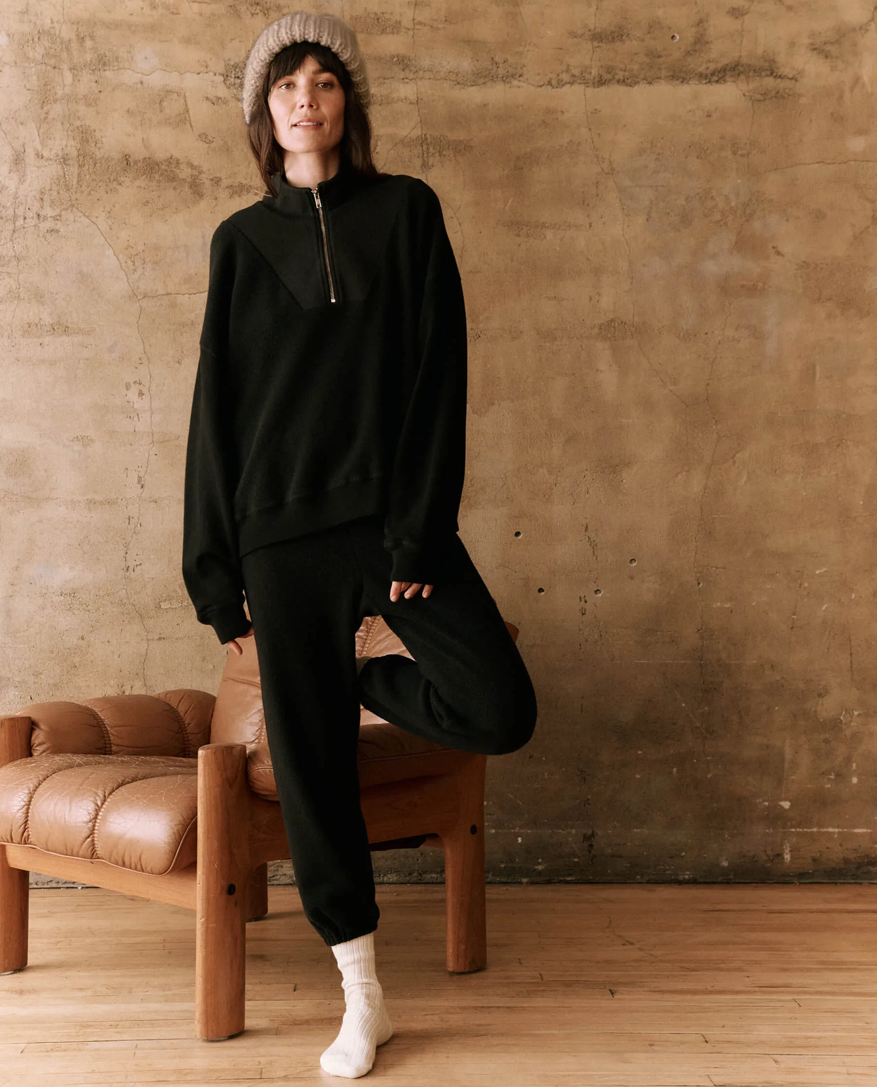 The Slouch Trail Sweatshirt. -- Almost Black sold by THE GREAT. product image thumbnail 4