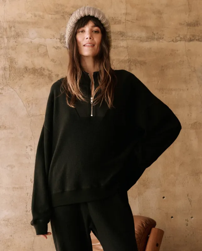 The Slouch Trail Sweatshirt. -- Almost Black sold by THE GREAT.