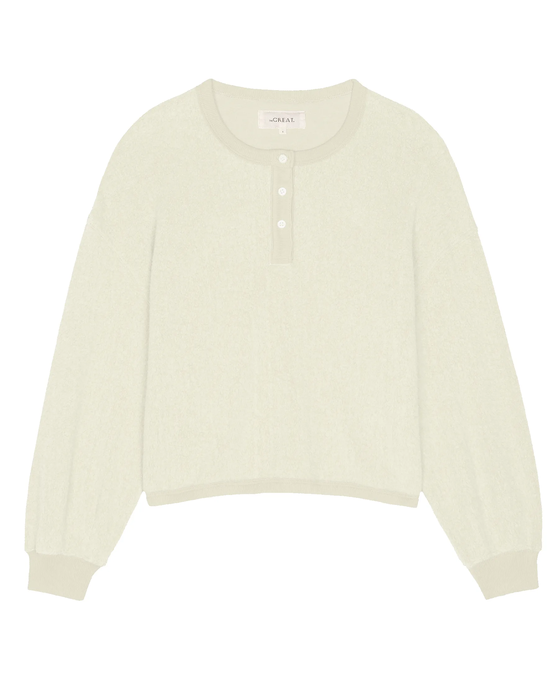 The Fleece Henley Sweatshirt. -- Washed White sold by THE GREAT. product image thumbnail 5