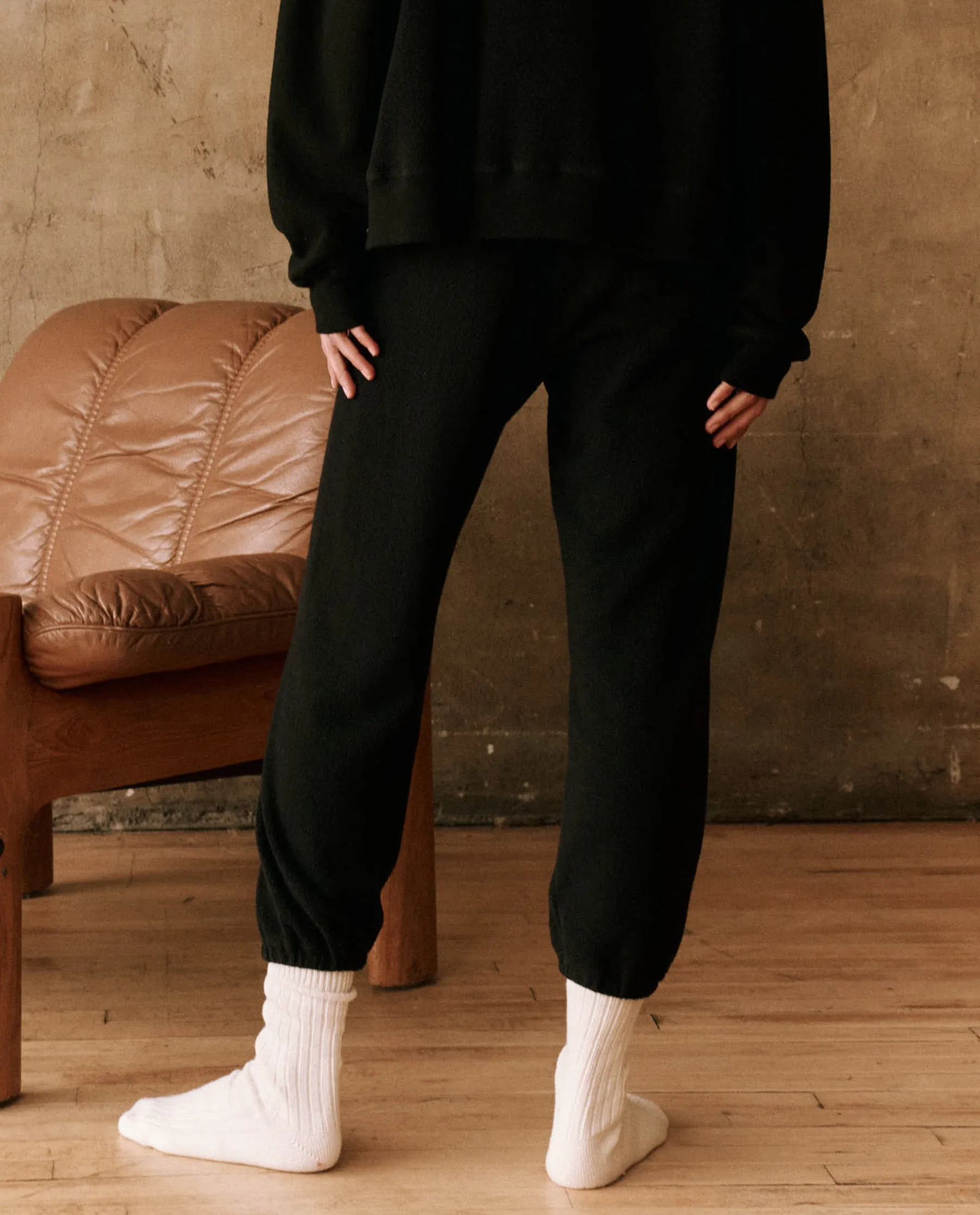 The Fleece Stadium Sweatpant. -- Almost Black sold by THE GREAT. product image thumbnail 3