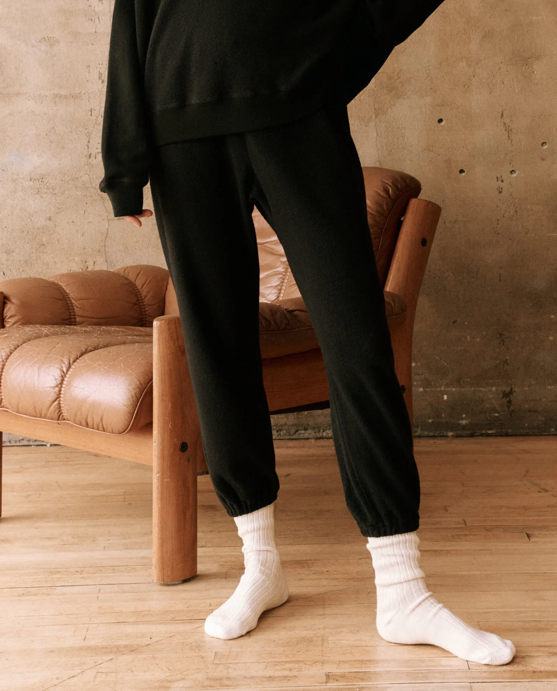 The Fleece Stadium Sweatpant. -- Almost Black sold by THE GREAT. product image thumbnail 2