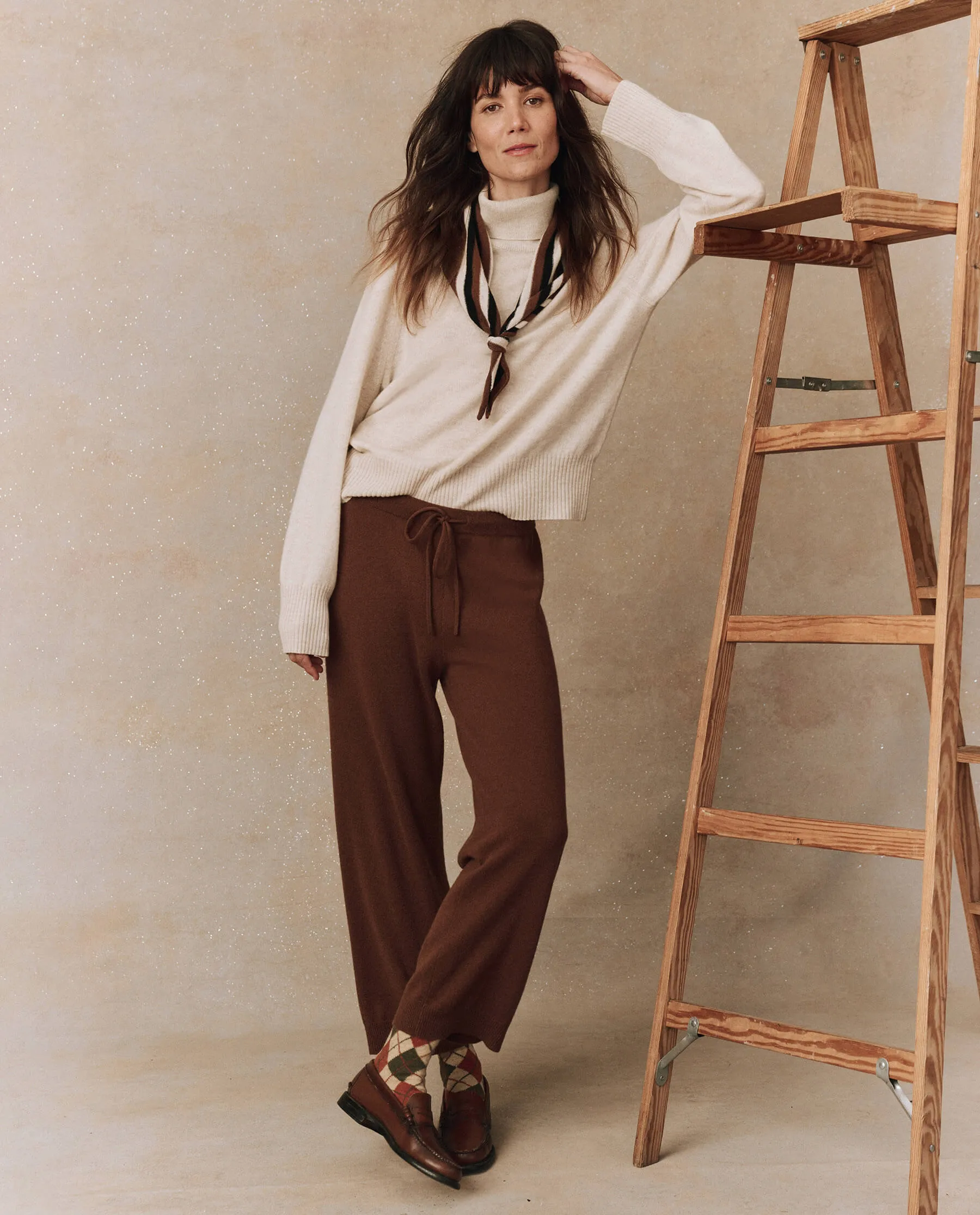 The Cashmere Turtleneck Sweater. -- Ivory sold by THE GREAT. product image thumbnail 4