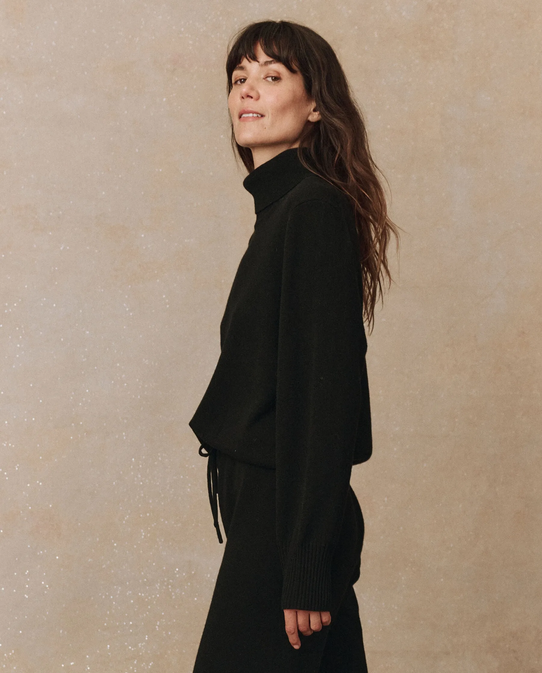 The Cashmere Turtleneck Sweater. -- Black sold by THE GREAT. product image thumbnail 3