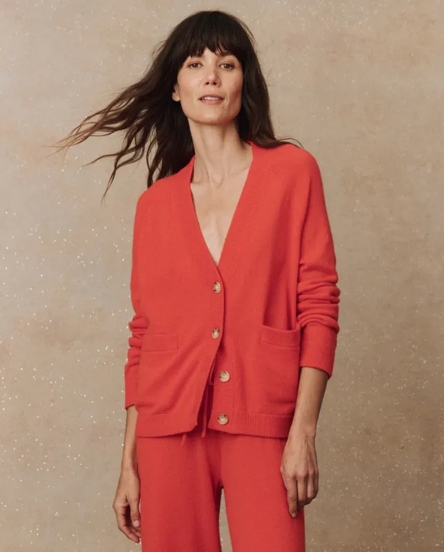 The Cashmere Varsity Cardigan. -- Ember sold by THE GREAT.