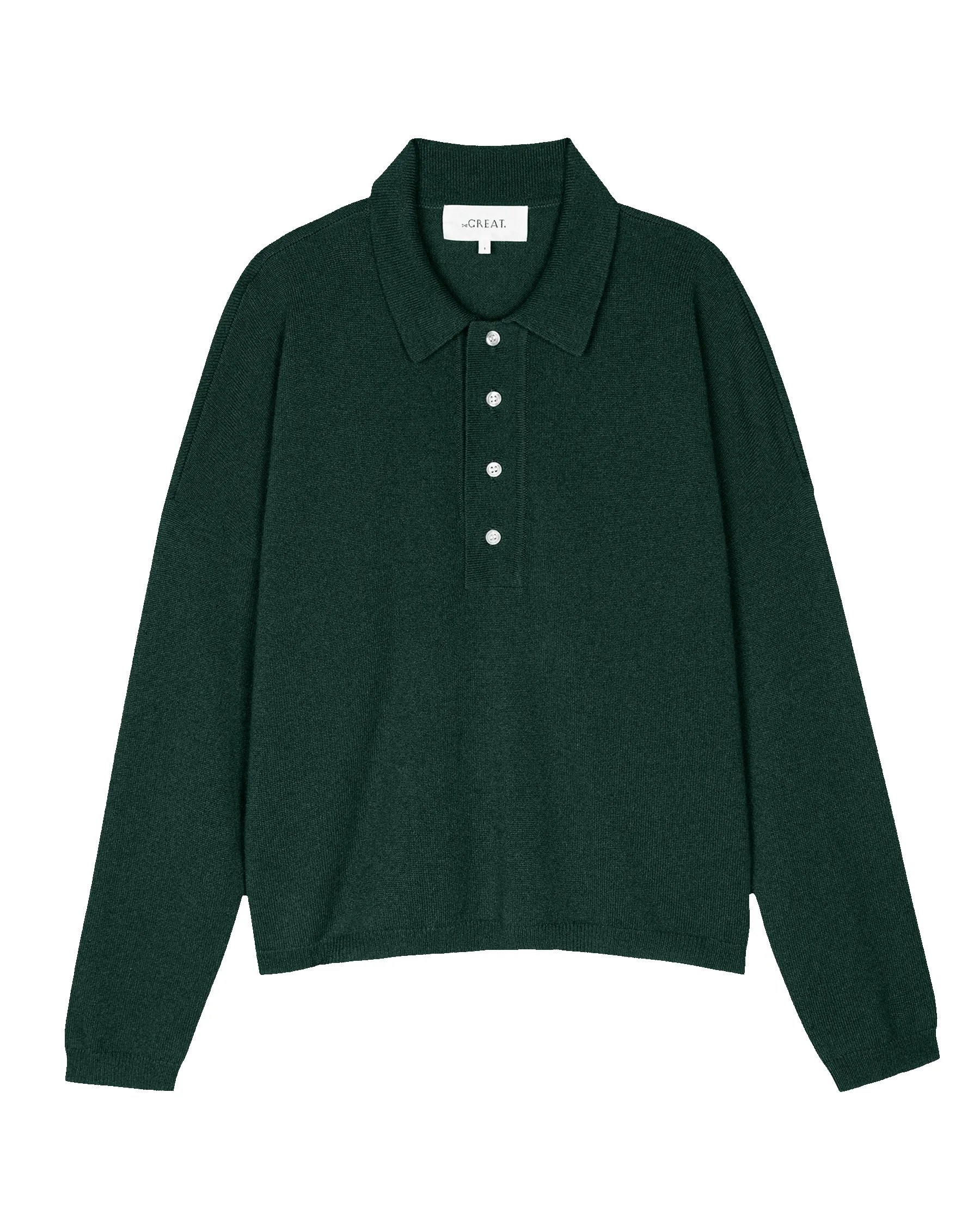 The Cashmere Polo Sweater. -- Alpine sold by THE GREAT. product image thumbnail 5