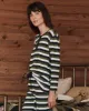The Sleep Henley. -- Winter Pine Stripe sold by THE GREAT.