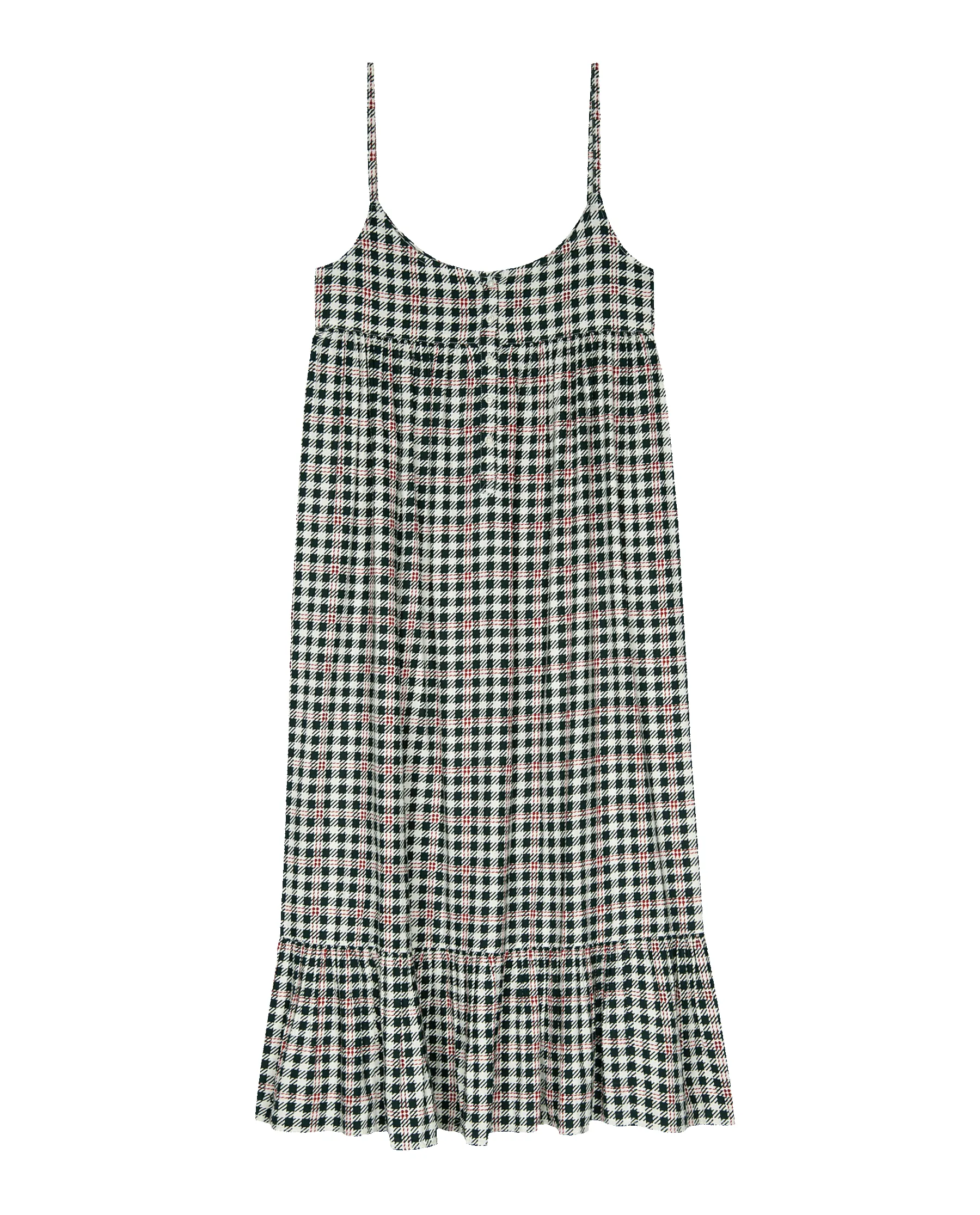 The Ruffle Tank Night Dress. -- Winter Pine Plaid sold by THE GREAT. product image thumbnail 5