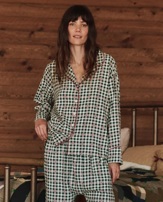 The Pajama Shirt. -- Winter Pine Plaid sold by THE GREAT.