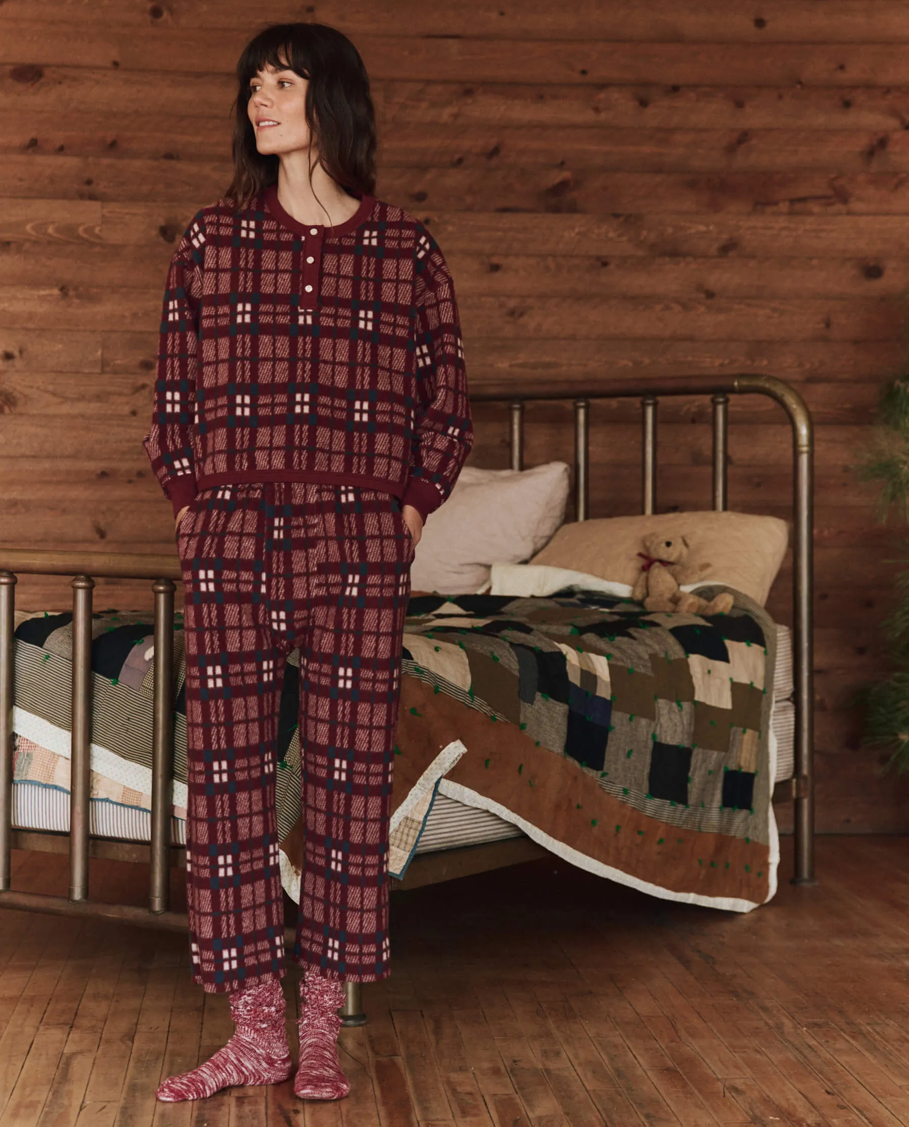 The Plush Fleece Pajama Pant. -- Fireside Plaid sold by THE GREAT. product image thumbnail 4