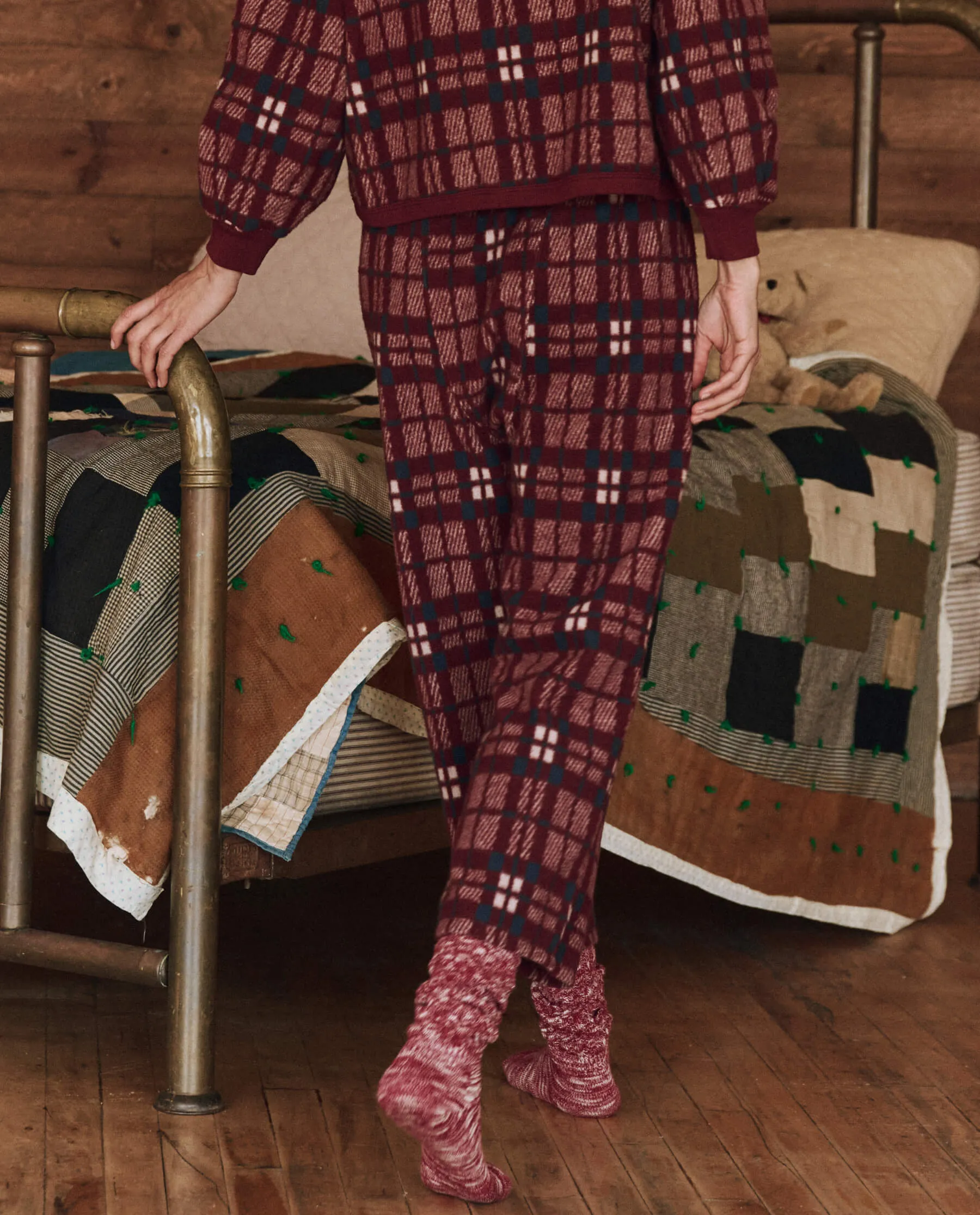 The Plush Fleece Pajama Pant. -- Fireside Plaid sold by THE GREAT. product image thumbnail 3