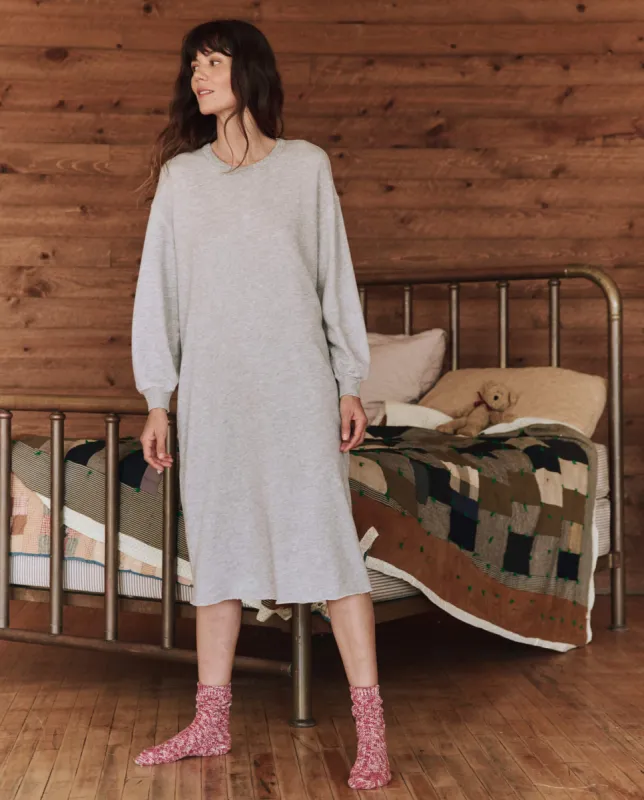 The Sweatshirt Dress. -- Light Heather Grey sold by THE GREAT.