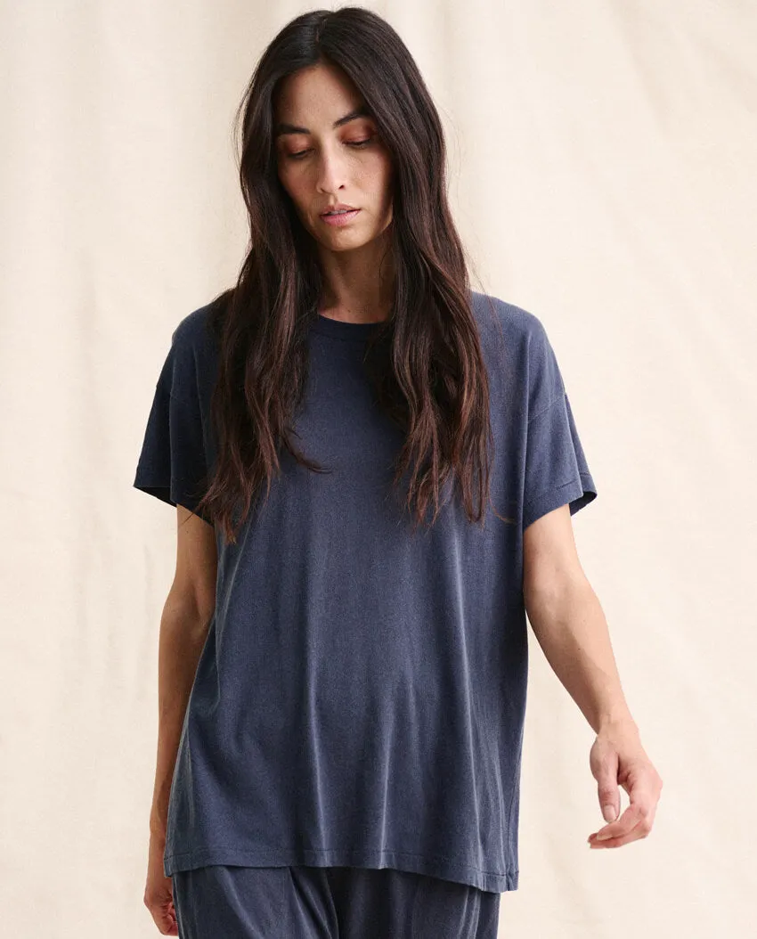 The Boxy Crew. Solid -- WASHED NAVY sold by THE GREAT.