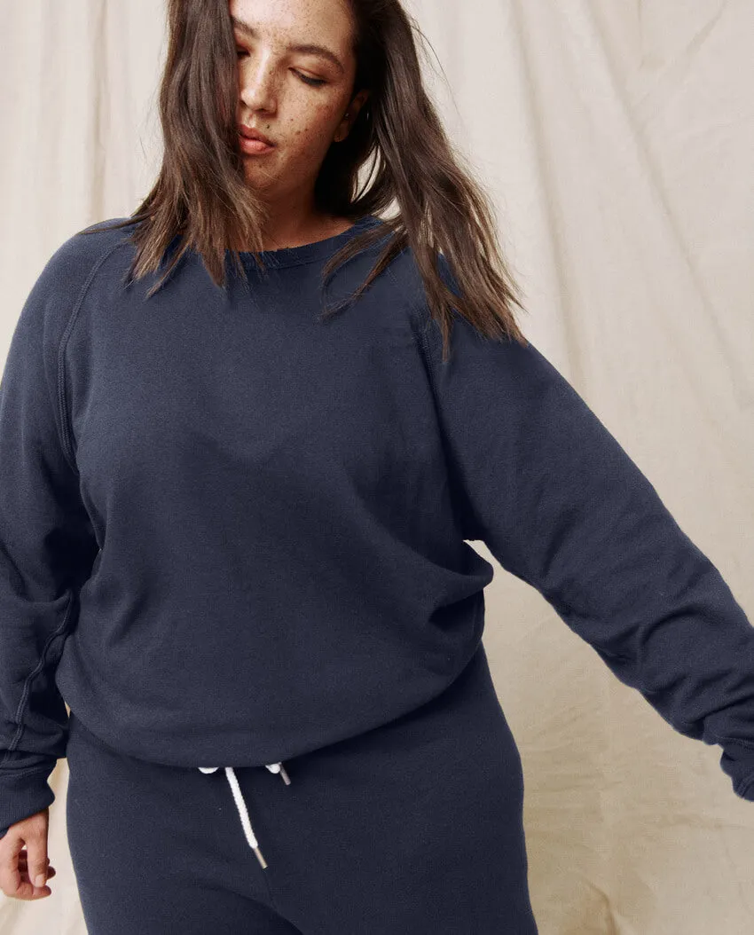 The College Sweatshirt. Solid -- WASHED NAVY sold by THE GREAT. product image thumbnail 2