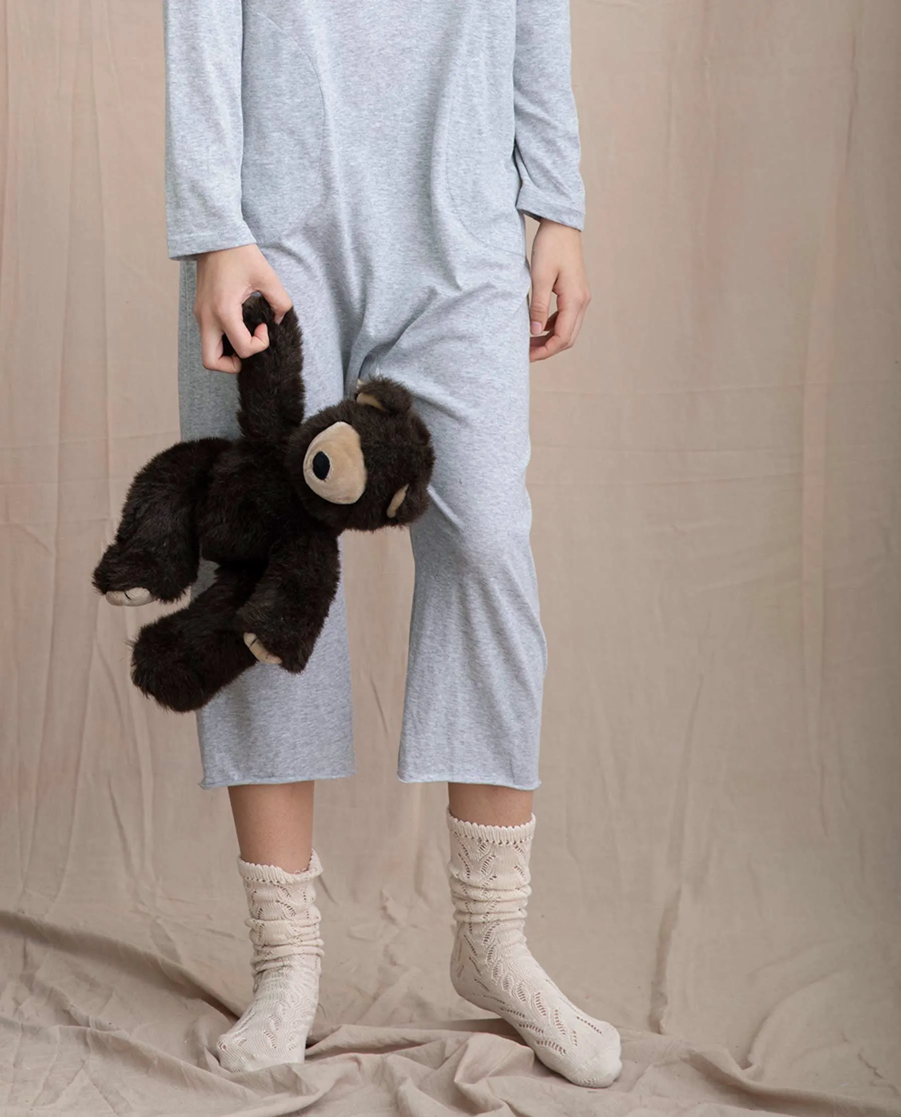 The Long Sleeve Sleeper Jumpsuit. -- LIGHT HEATHER GREY sold by THE GREAT. product image thumbnail 3