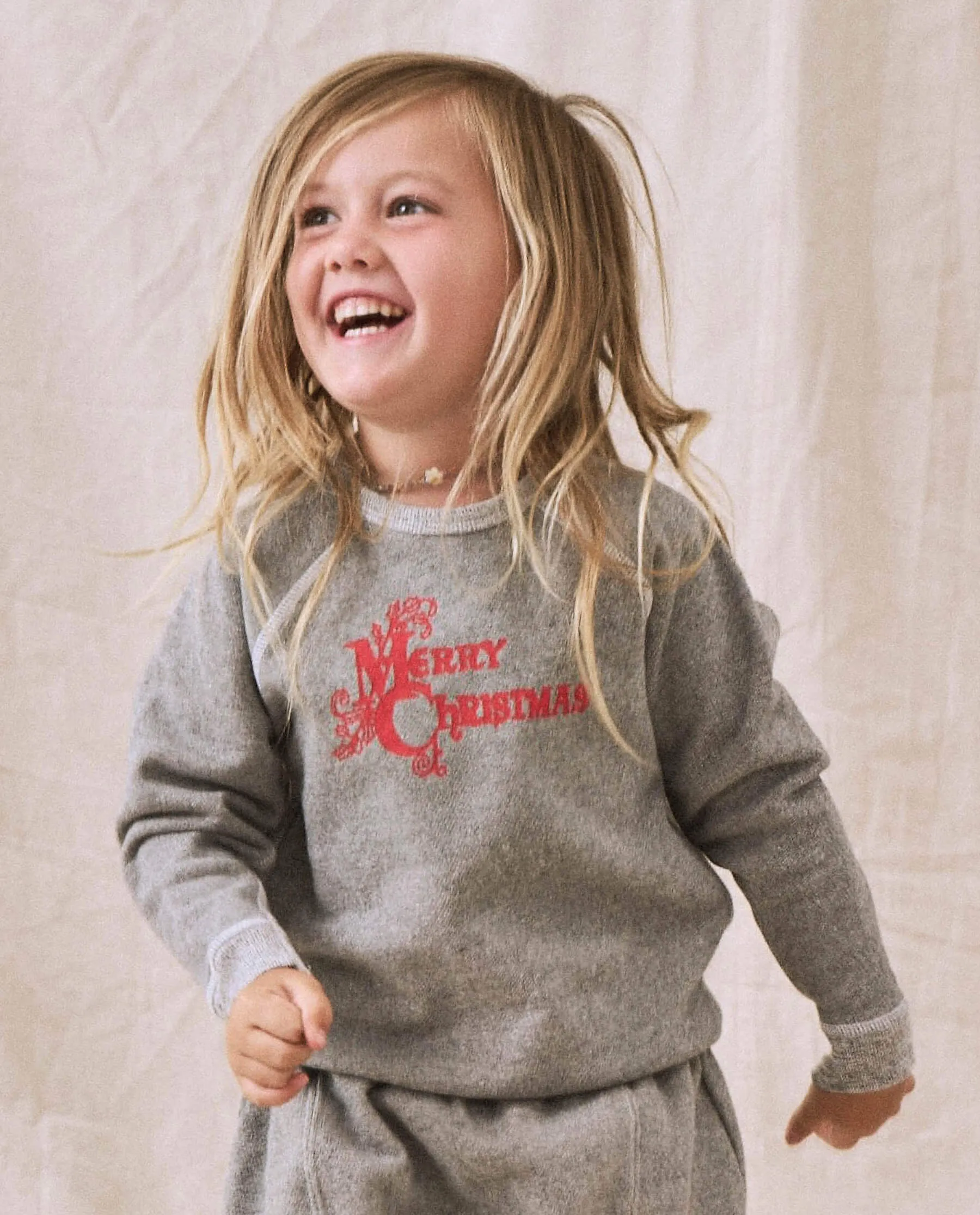 The Little College Sweatshirt. -- Varsity Grey with Christmas Graphic sold by THE GREAT.