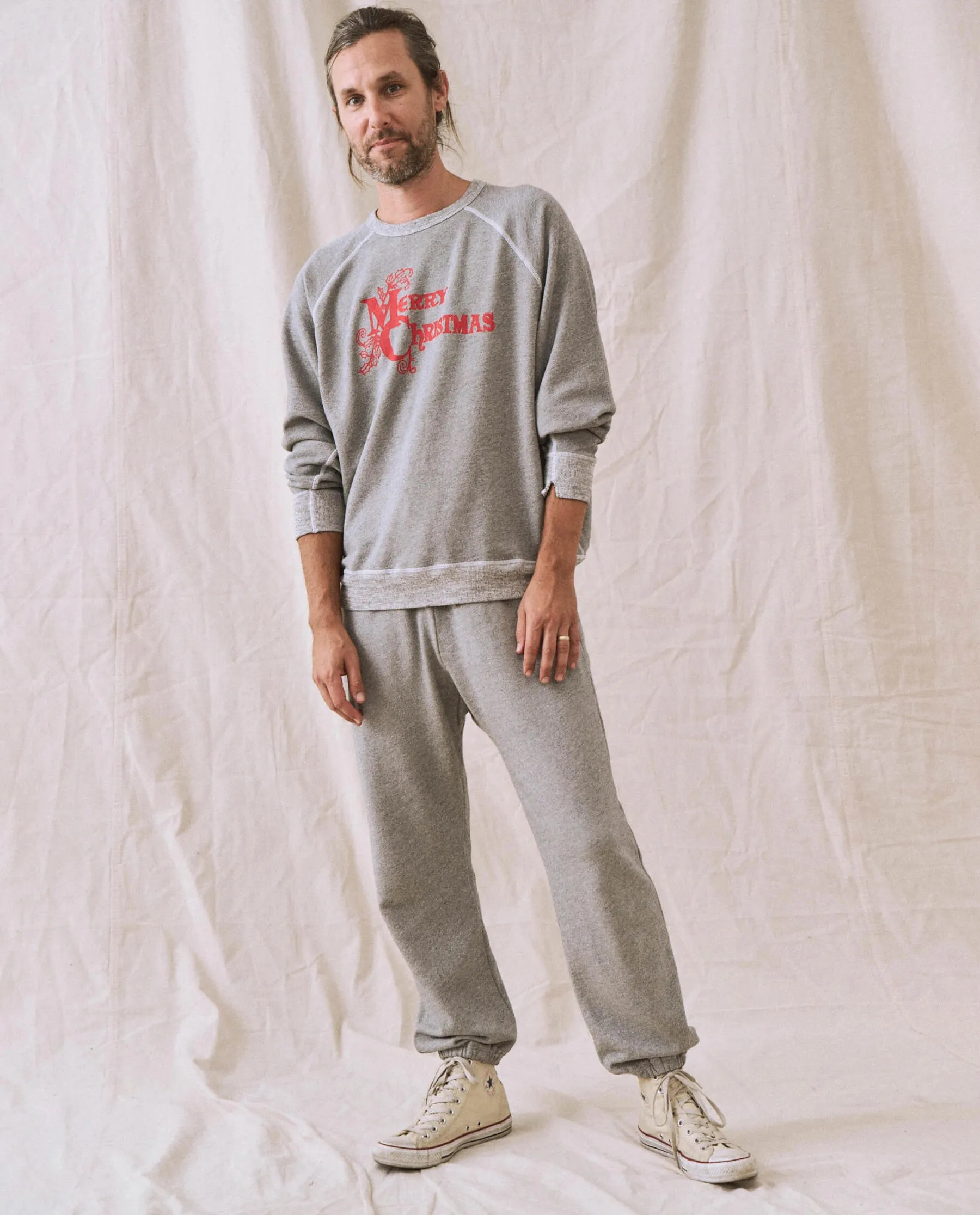 The Men's College Sweatshirt. -- Varsity Grey with Christmas Graphic sold by THE GREAT. product image thumbnail 5