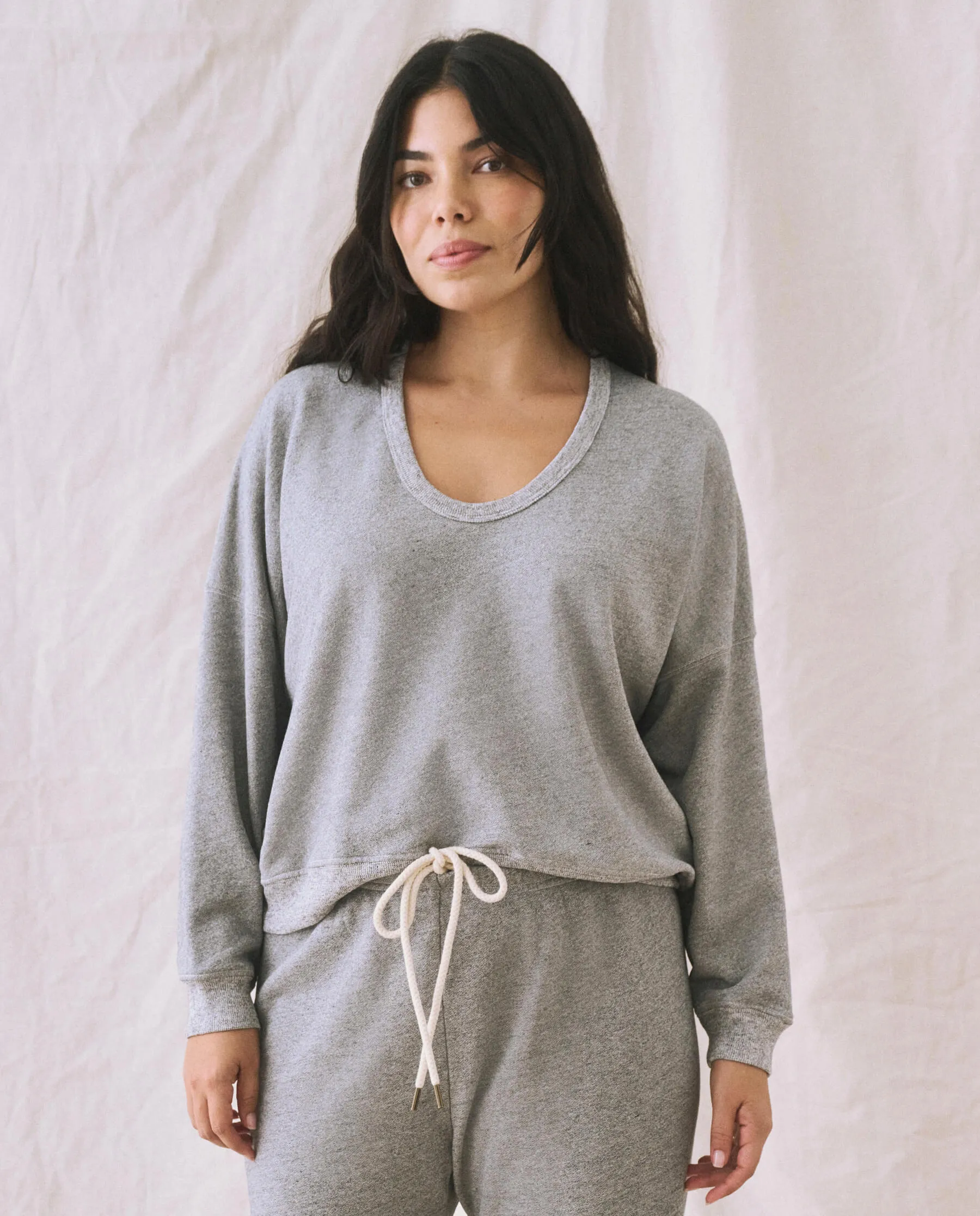 The U-Neck Teammate Sweatshirt. -- Varsity Grey sold by THE GREAT.