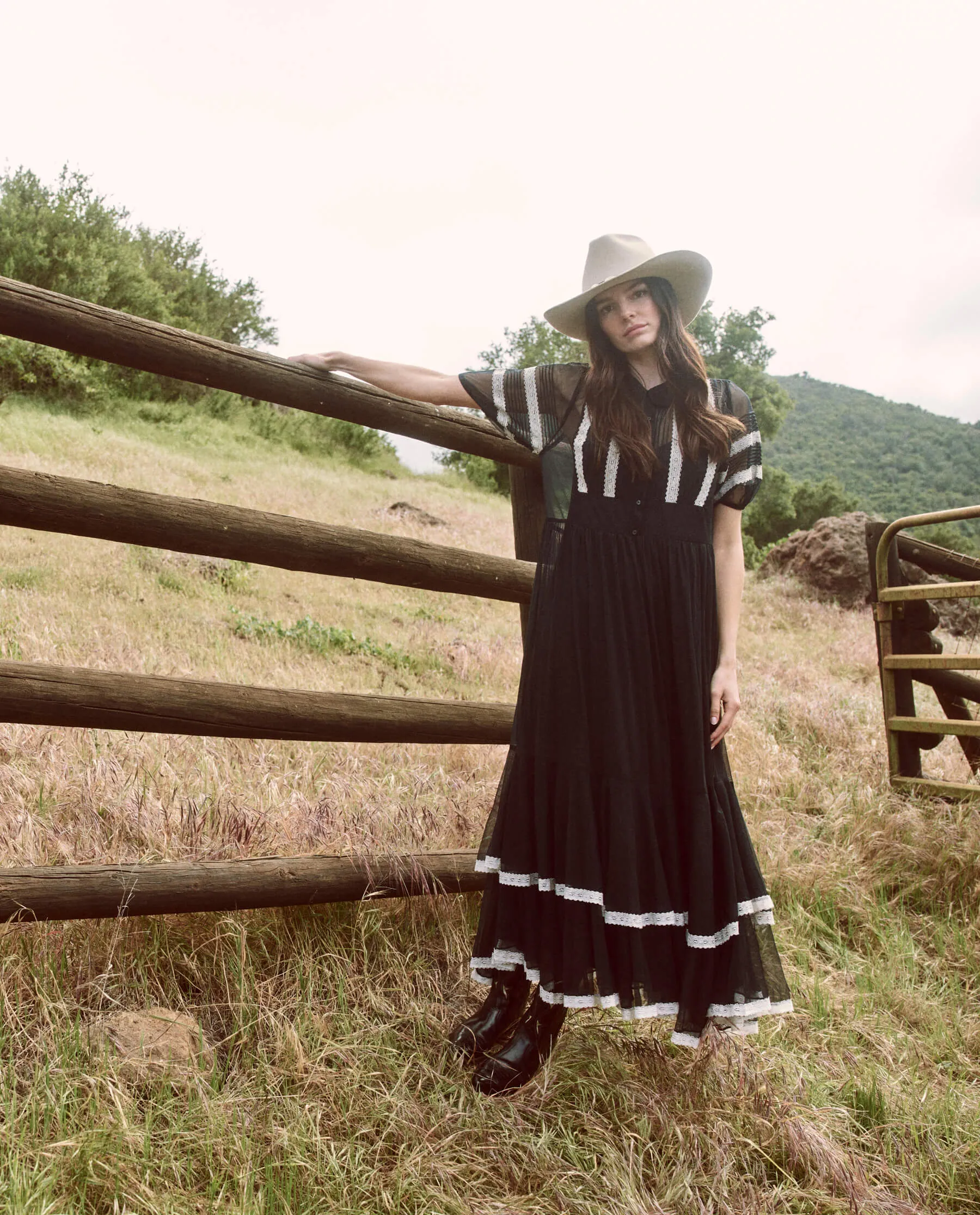 The Monarch Dress. -- Black with Cream sold by THE GREAT. product image thumbnail 5