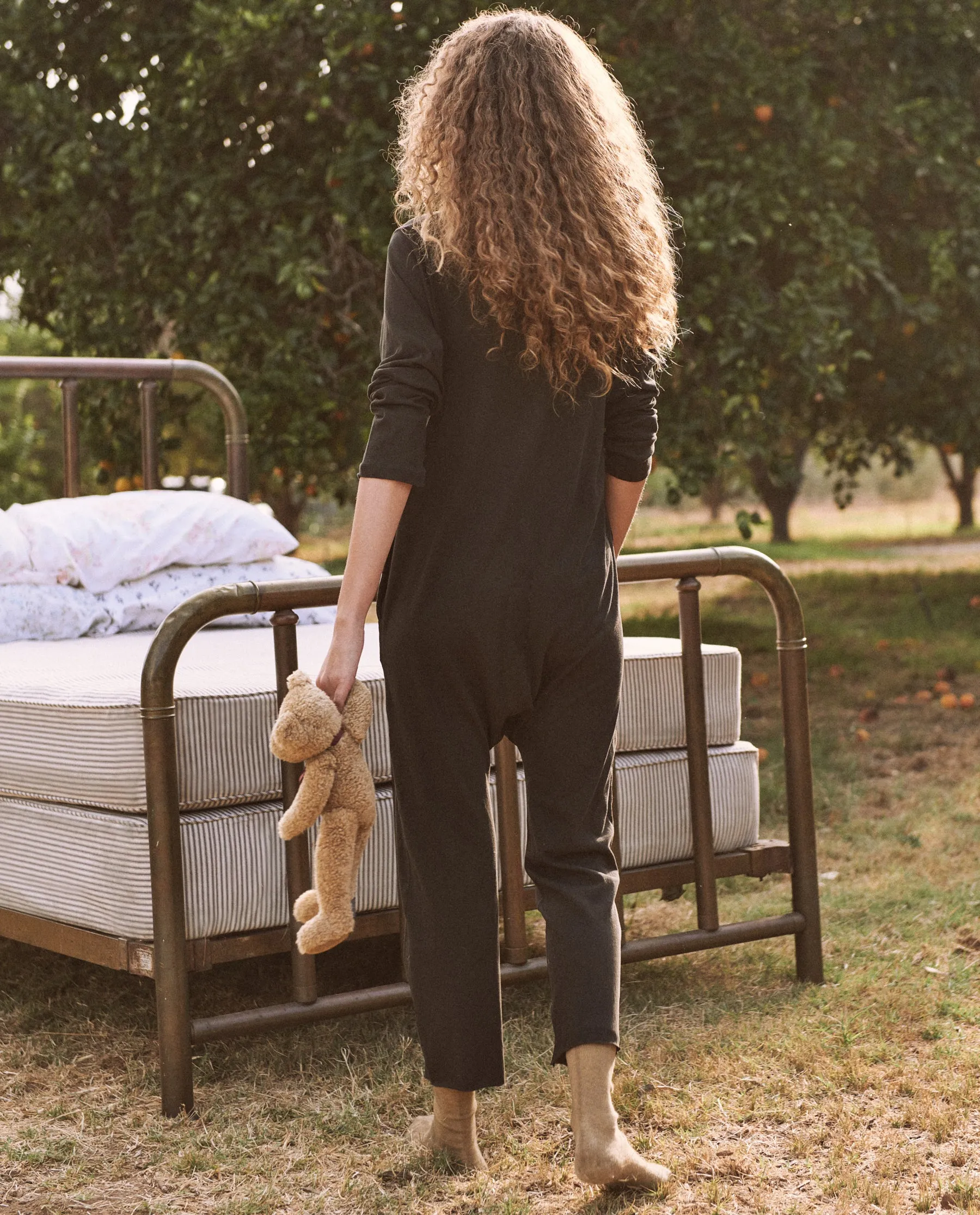 The Long Sleeve Sleeper Jumpsuit. -- ALMOST BLACK sold by THE GREAT. product image thumbnail 5