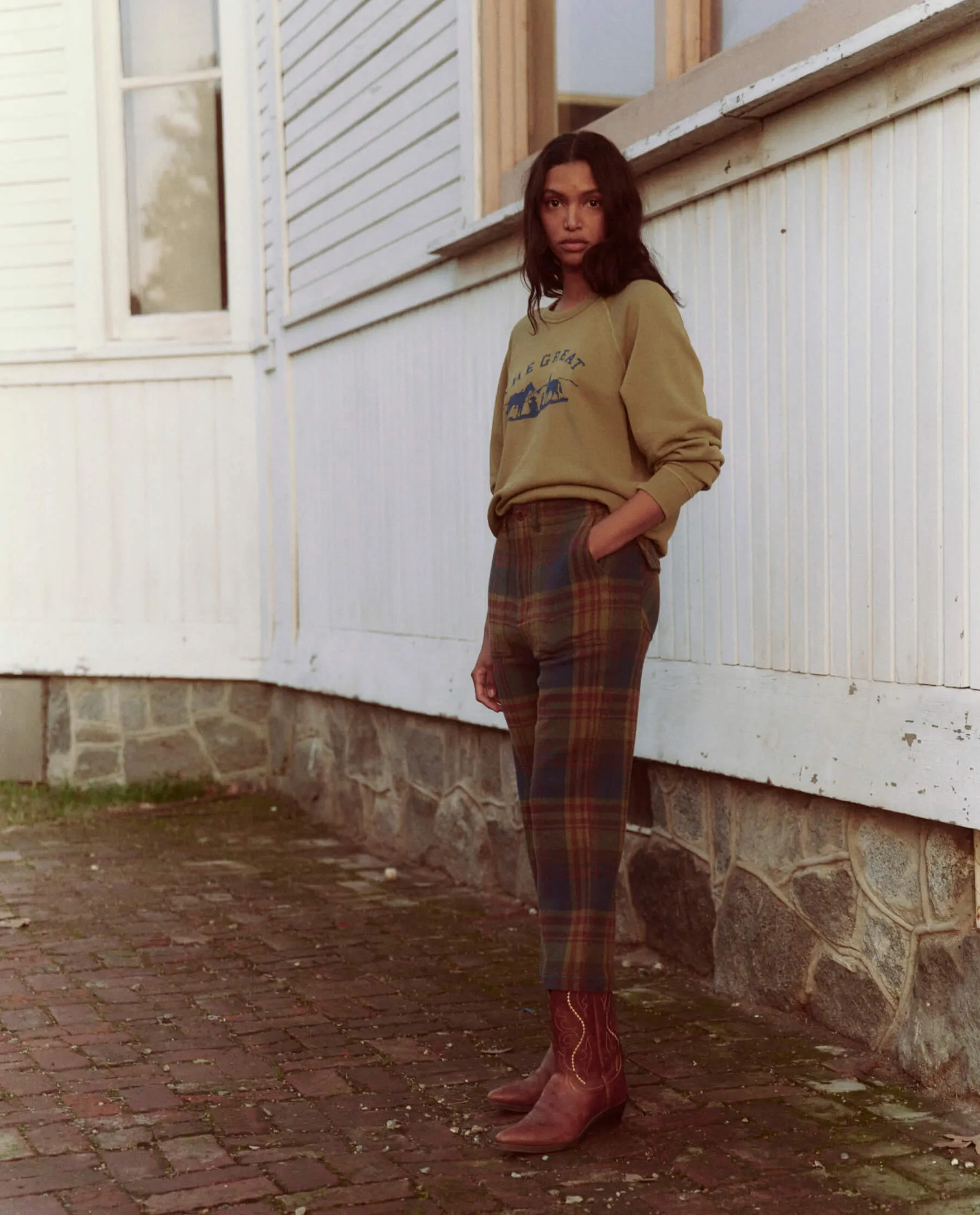 The College Sweatshirt. Graphic -- Washed Fir Green with Gaucho Graphic sold by THE GREAT. product image thumbnail 2