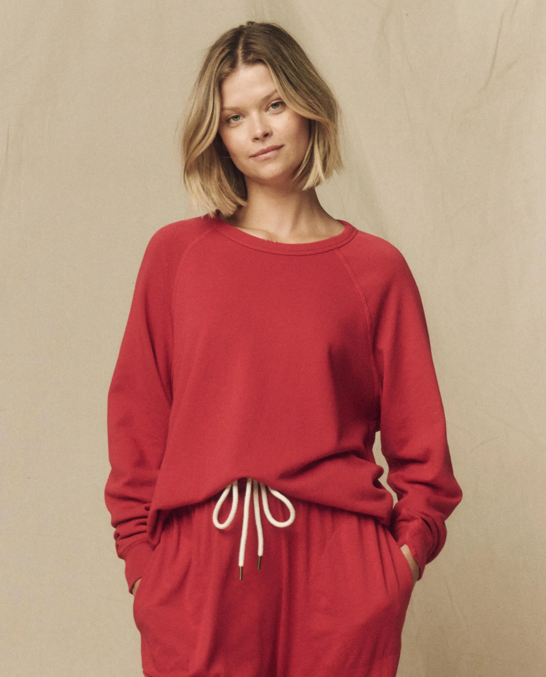 The College Sweatshirt. Solid -- Gemstone sold by THE GREAT.