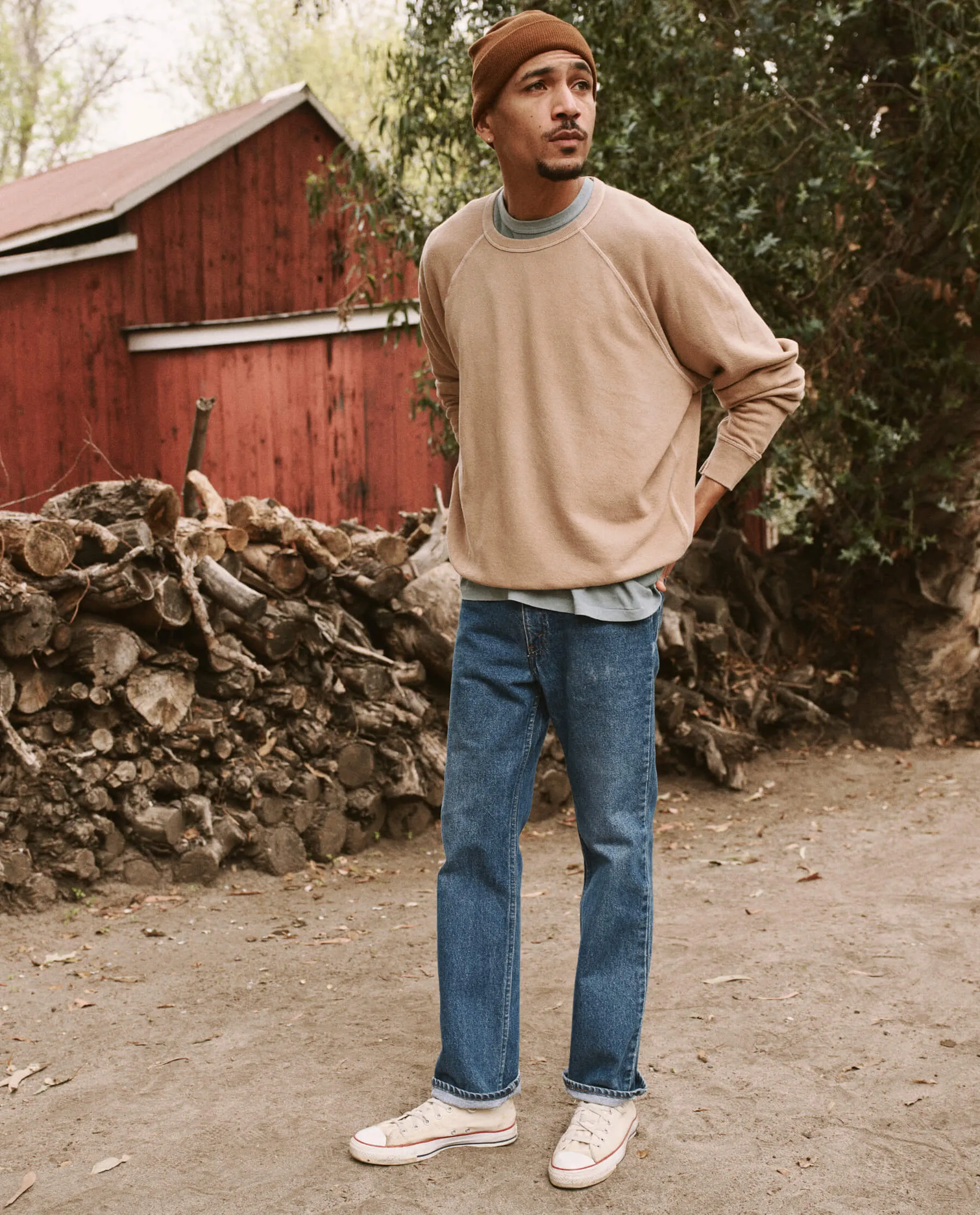 The Men's College Sweatshirt. -- Khaki sold by THE GREAT. product image thumbnail 3