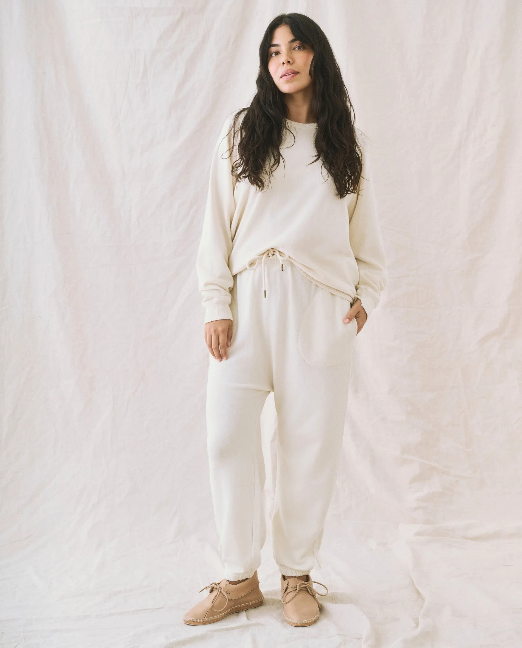 The Jogger Sweatpant. -- Washed White sold by THE GREAT. product image thumbnail 4