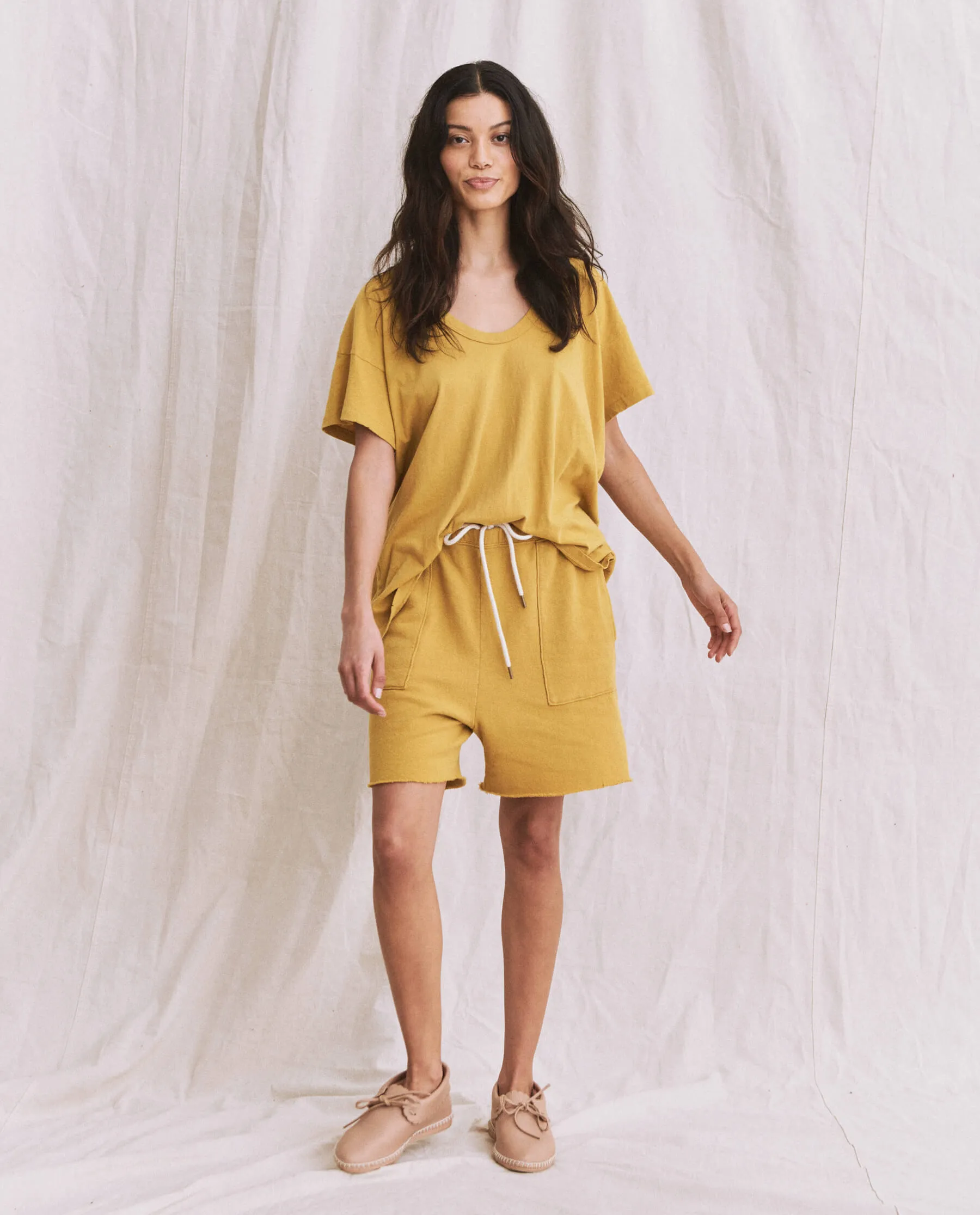 The U-Neck Tee. Solid -- Yuzu sold by THE GREAT. product image thumbnail 4