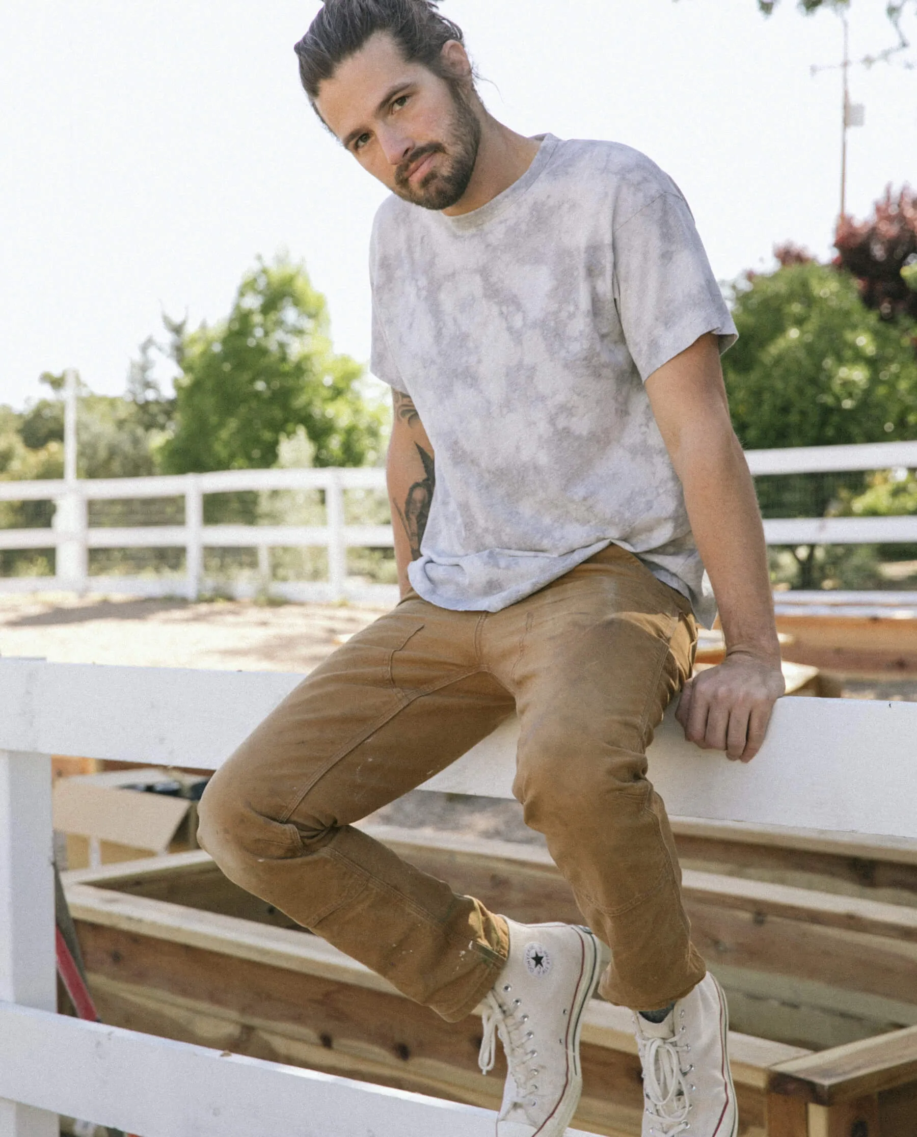 The Men's Boxy Crew. -- Bleached Out Heather Grey sold by THE GREAT. product image thumbnail 2