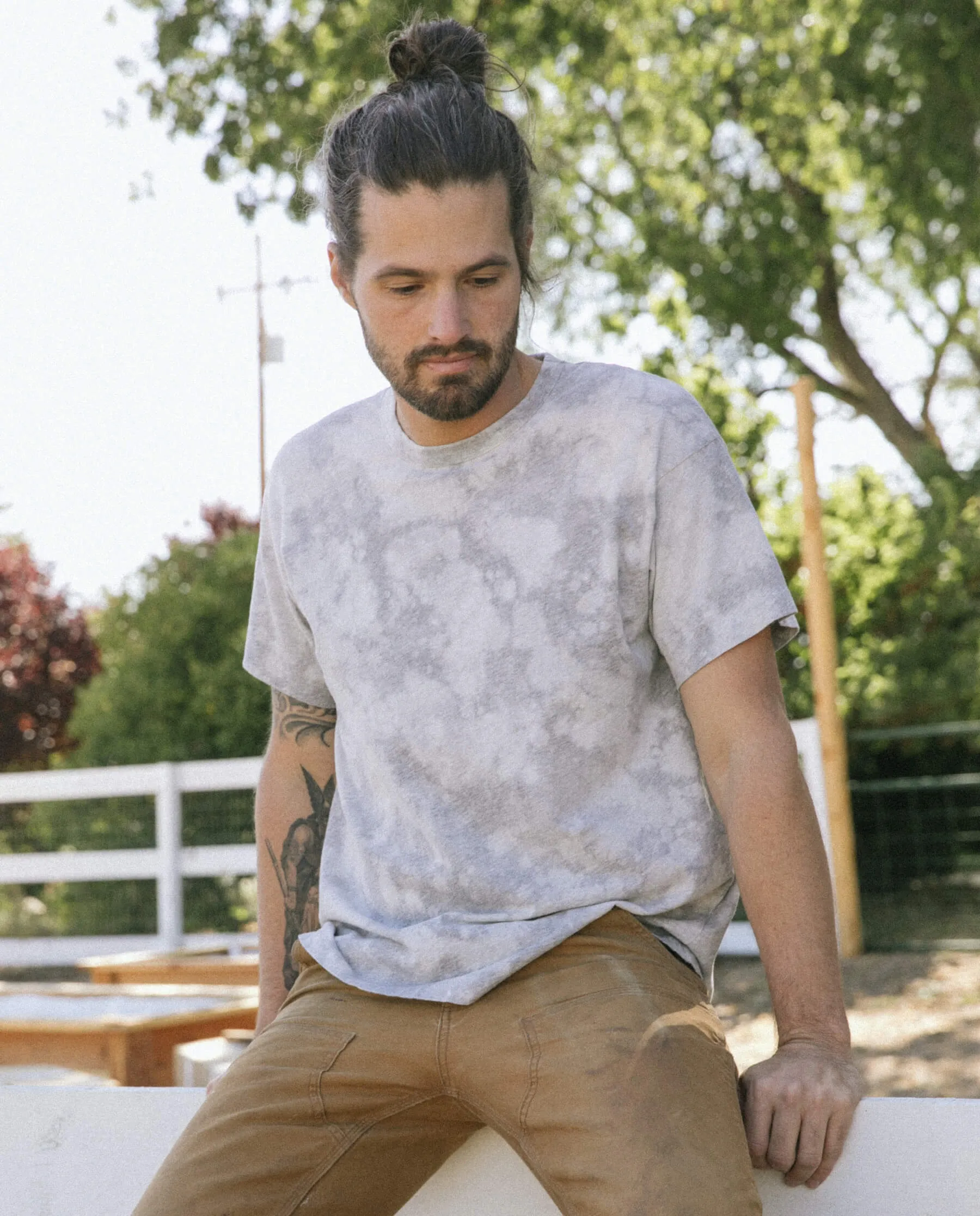 The Men's Boxy Crew. -- Bleached Out Heather Grey sold by THE GREAT. product image thumbnail 4