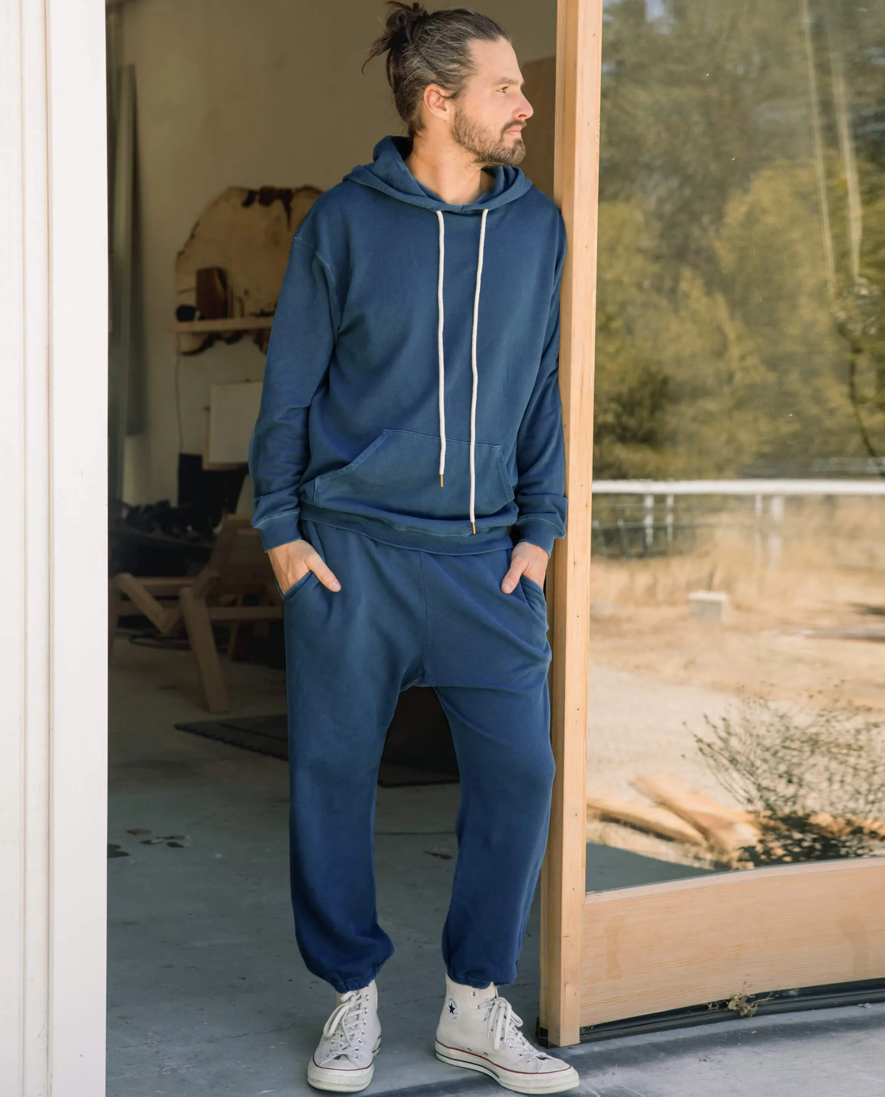 The Men's Stadium Sweatpant. -- Dark Denim sold by THE GREAT. product image thumbnail 4