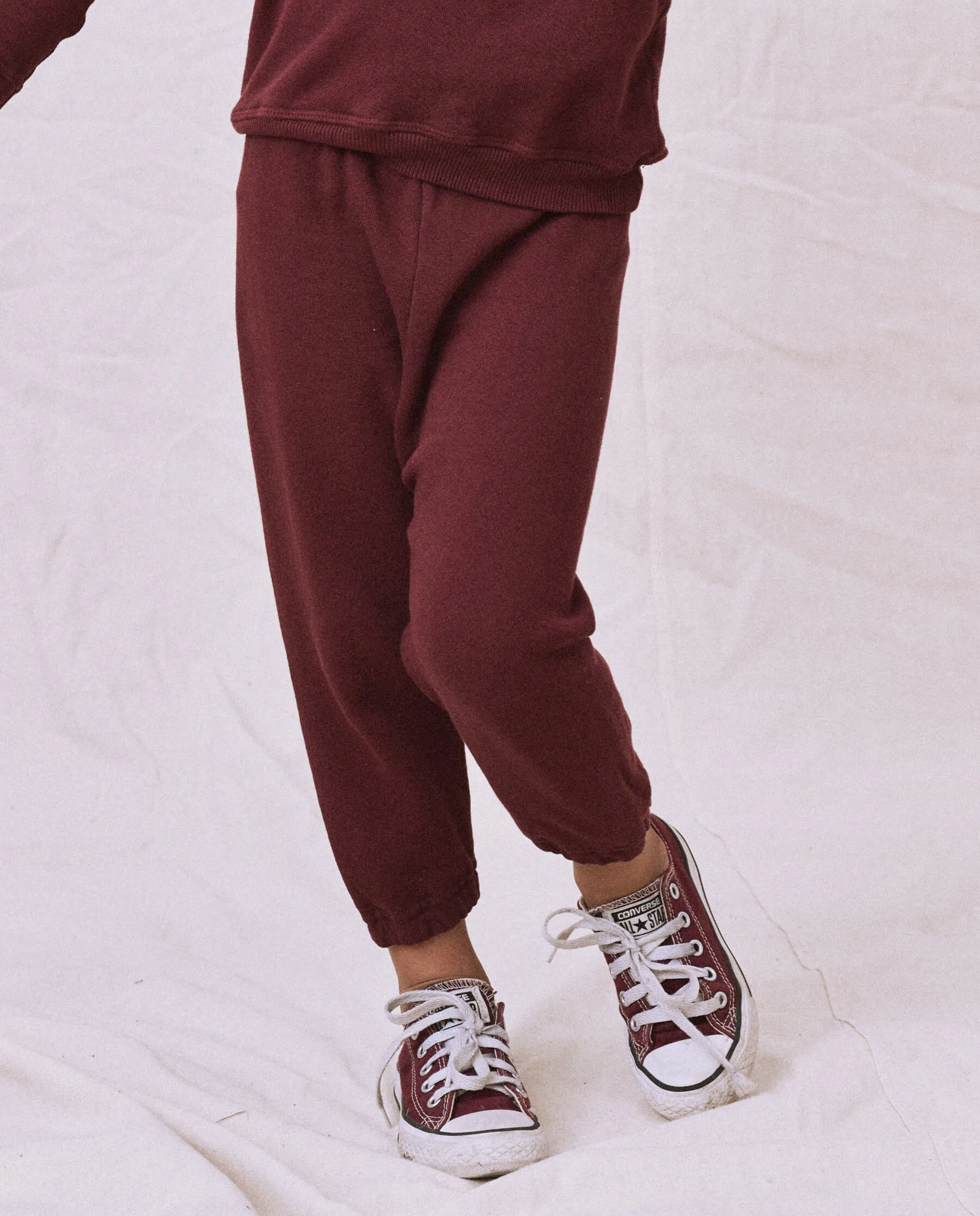 The Little Stadium Sweatpant. Solid -- Cherry Wood sold by THE GREAT. product image thumbnail 5