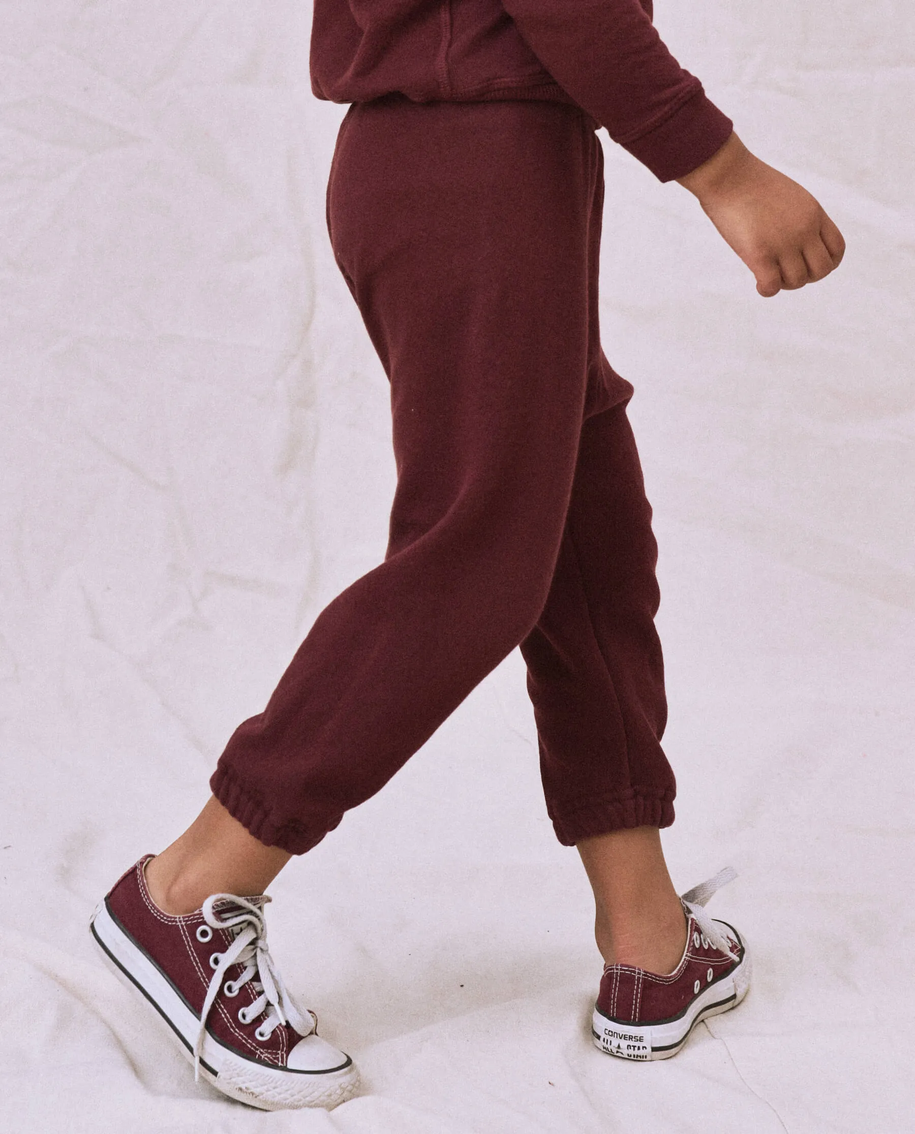 The Little Stadium Sweatpant. Solid -- Cherry Wood sold by THE GREAT. product image thumbnail 3