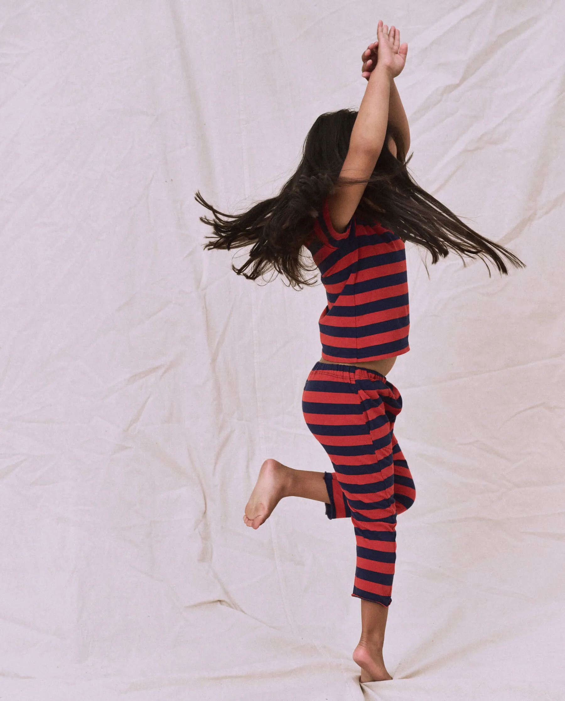 The Little Jersey Crop. -- Red and Navy Scholar Stripe sold by THE GREAT. product image thumbnail 5