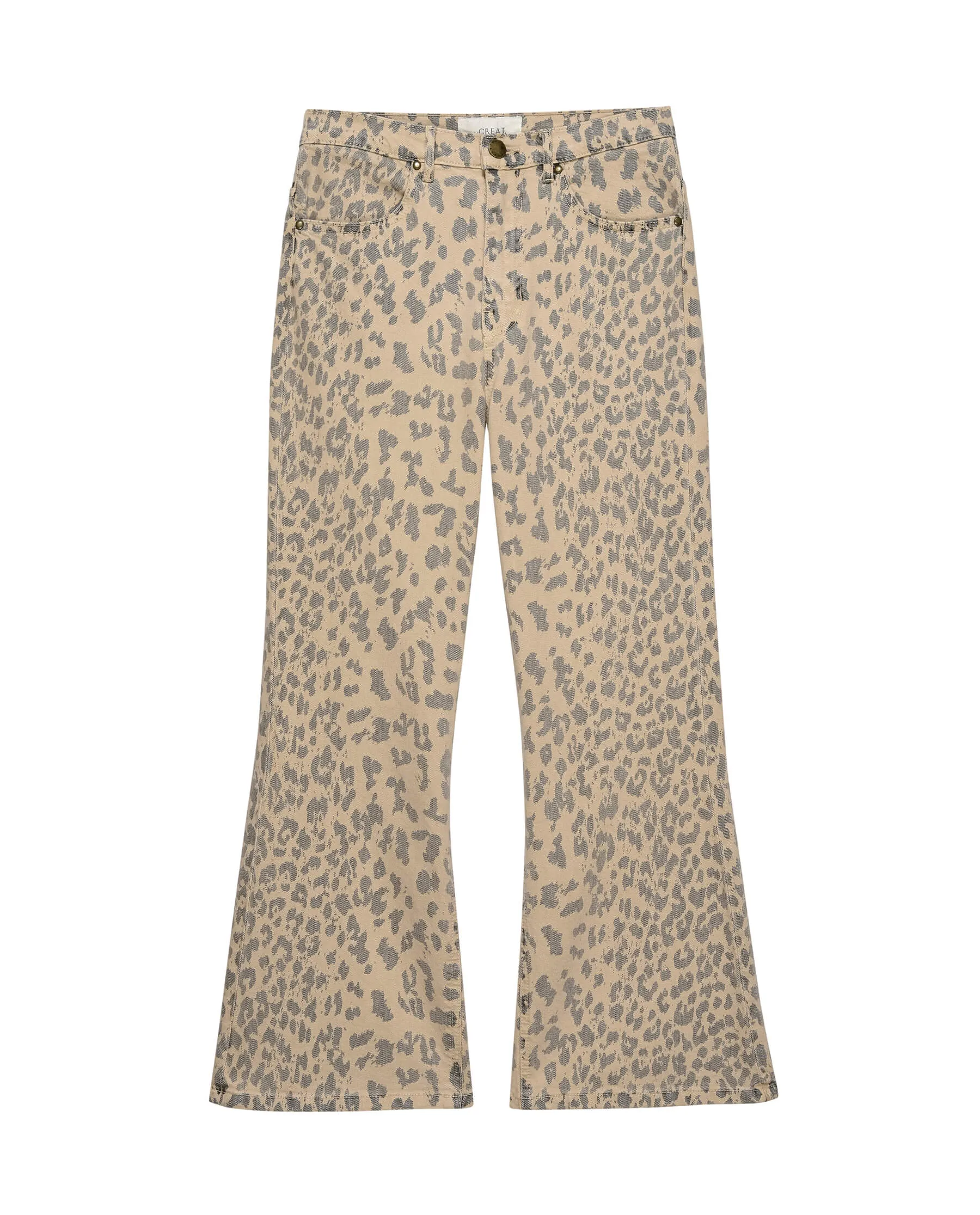 The Kick Bell Jean. -- Vintage Leopard sold by THE GREAT.