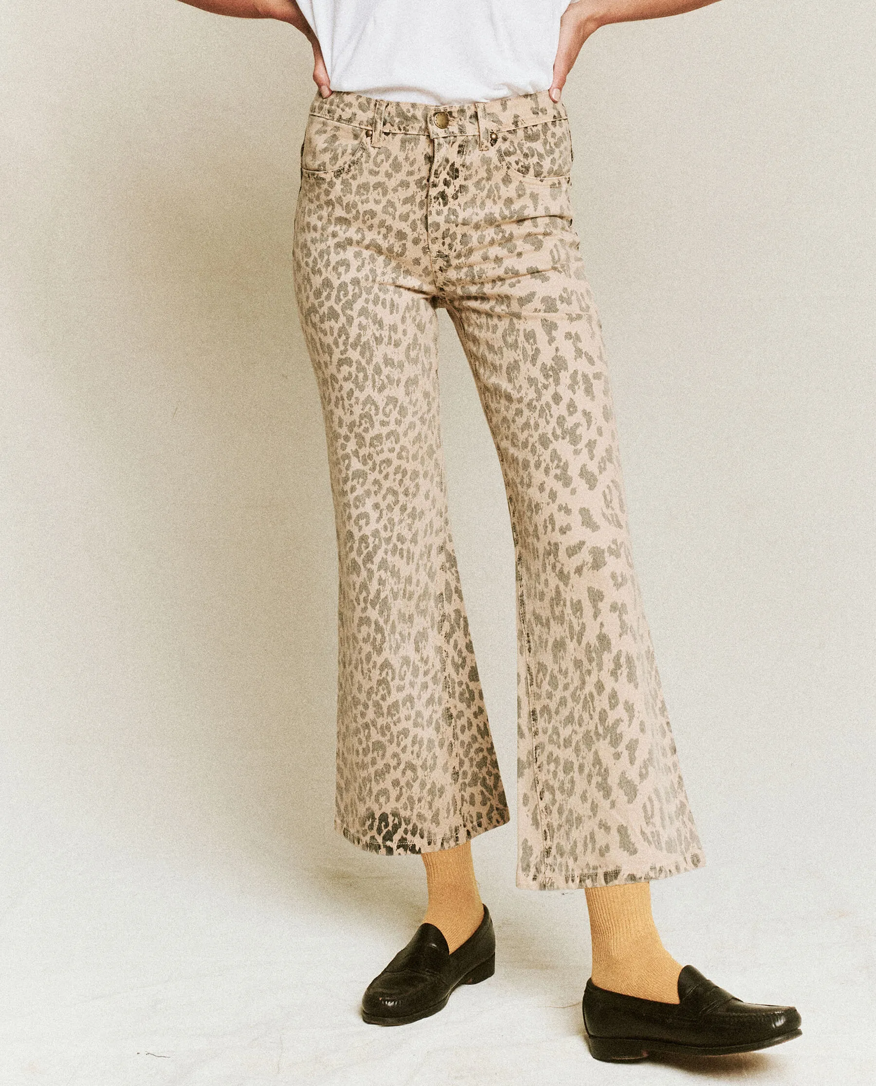 The Kick Bell Jean. -- Vintage Leopard sold by THE GREAT. product image thumbnail 3