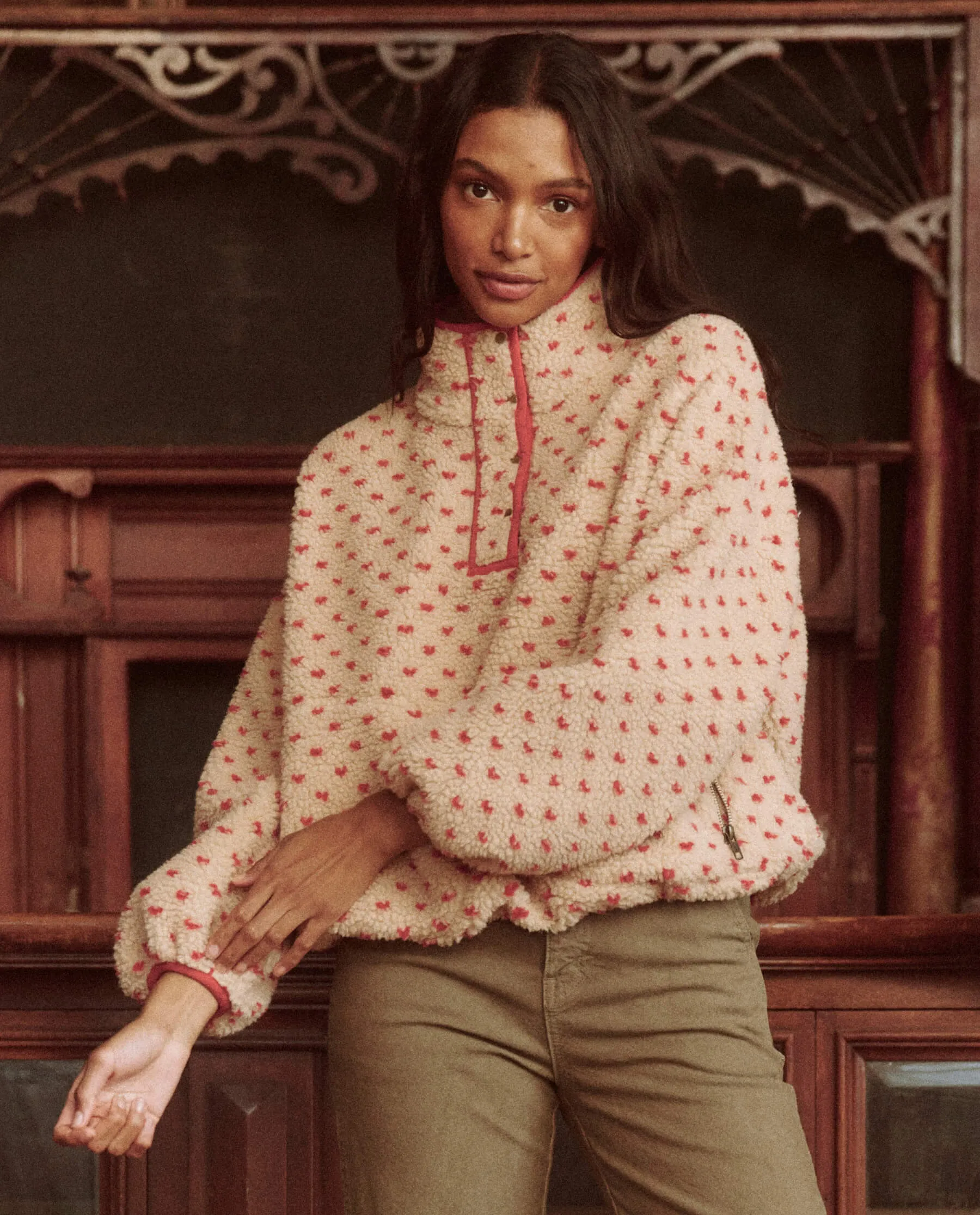 The Countryside Pullover. -- Oat with Red sold by THE GREAT. product image thumbnail 2