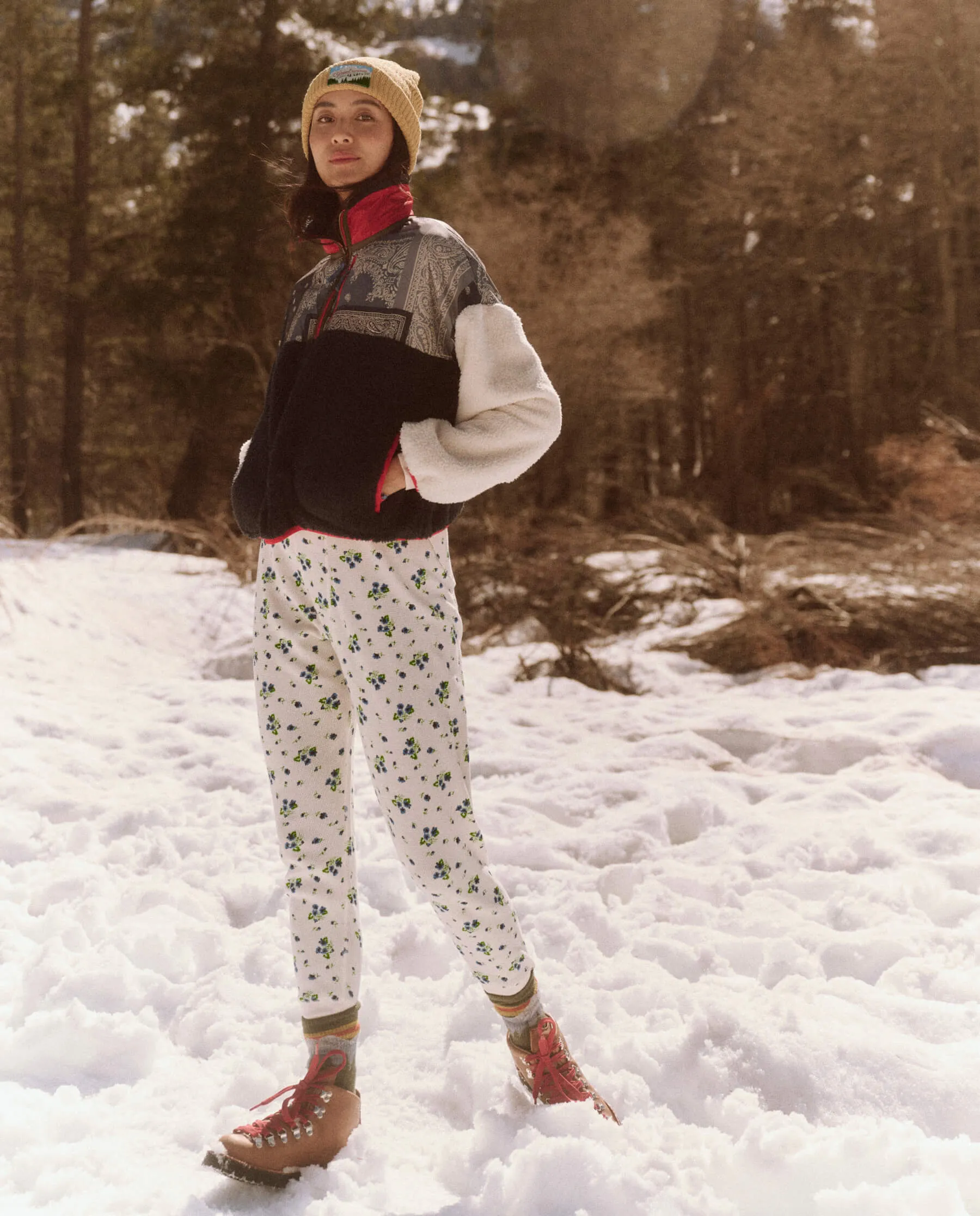 The Plush Colorblock Terrain Half Zip. -- Patchwork Bandana and Deep Well sold by THE GREAT. product image thumbnail 5