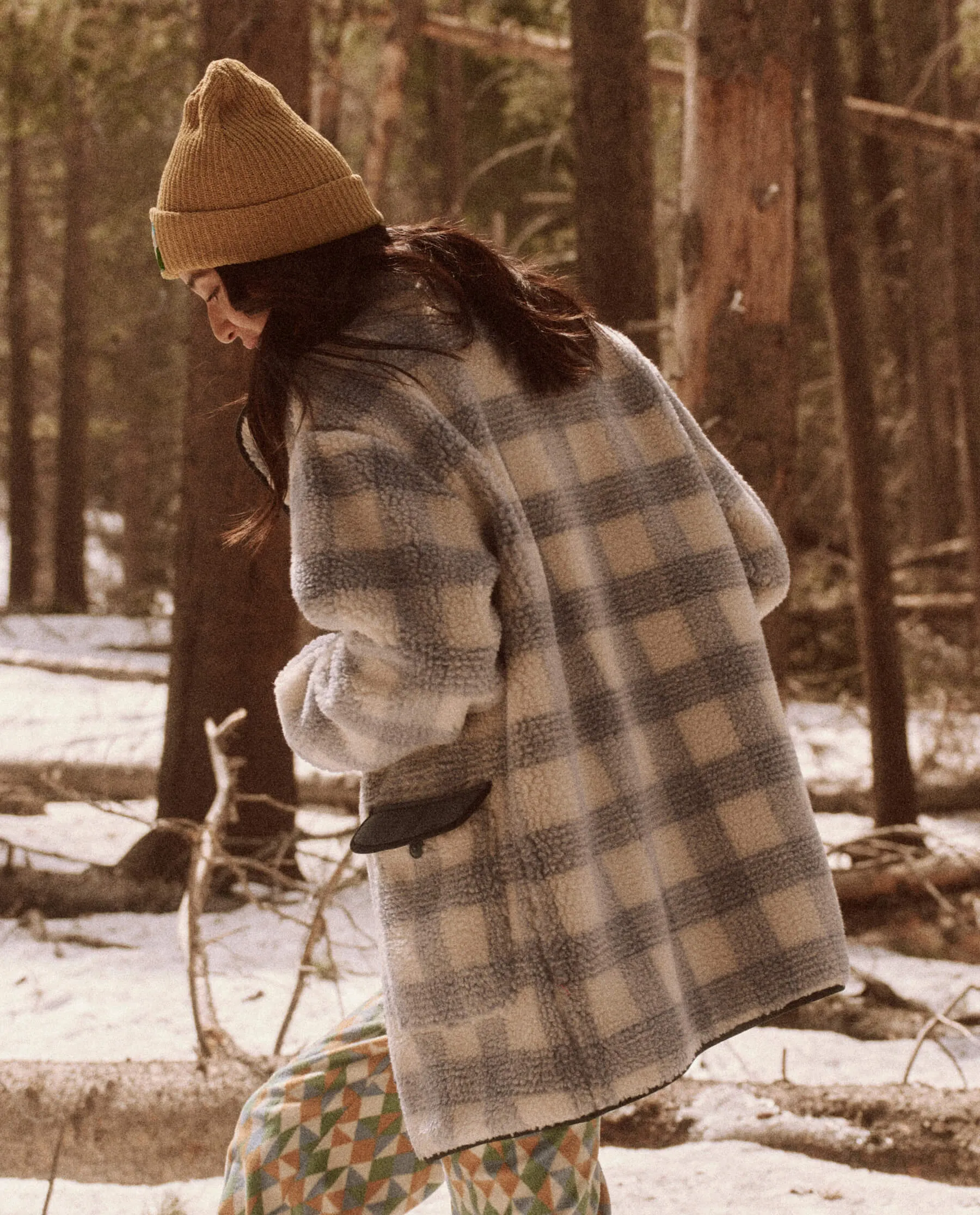 The Plush Mountaintop Coat. -- Bluebird Alpine Plaid sold by THE GREAT. product image thumbnail 3