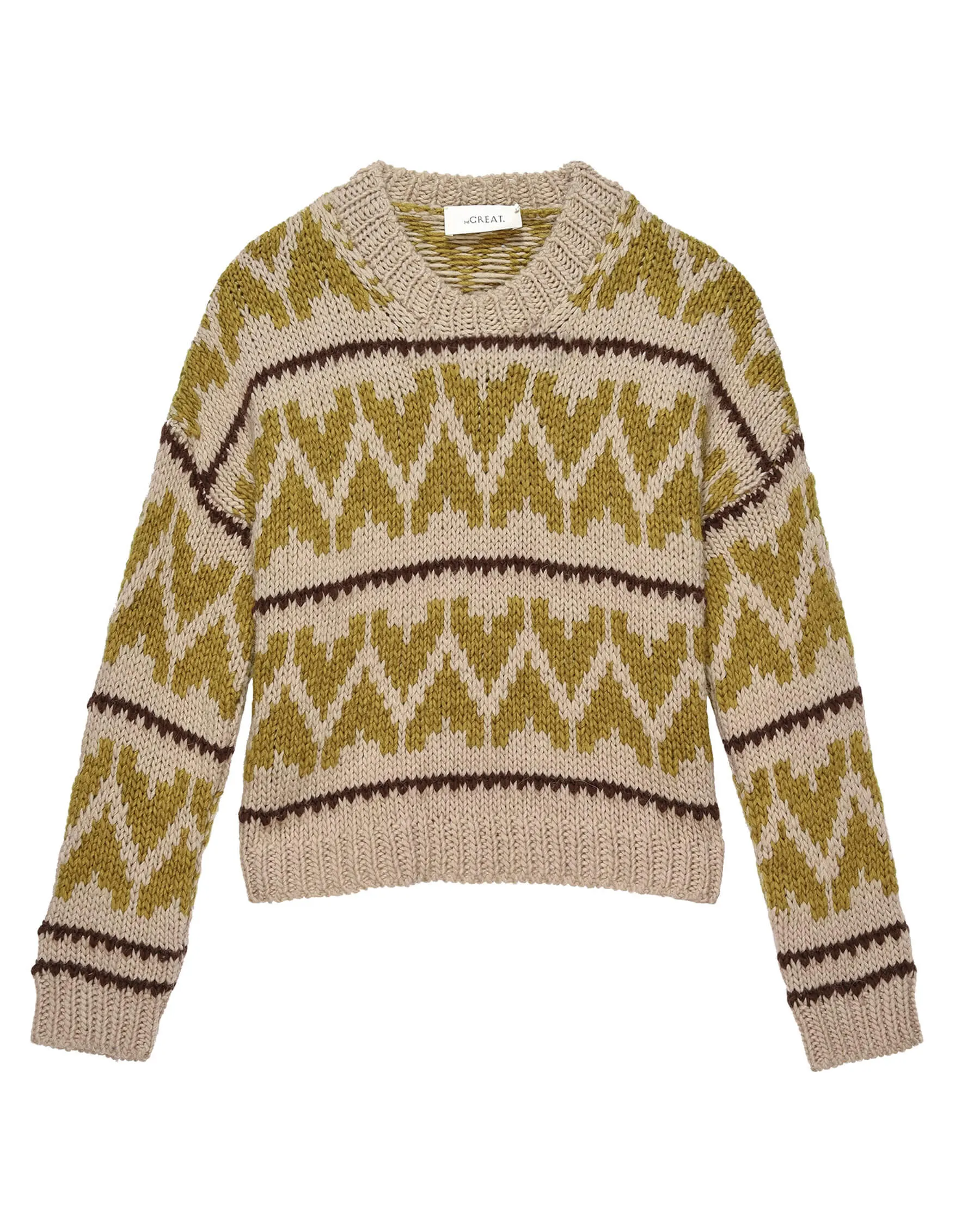 The Folk Pullover. -- Earth Tone sold by THE GREAT.