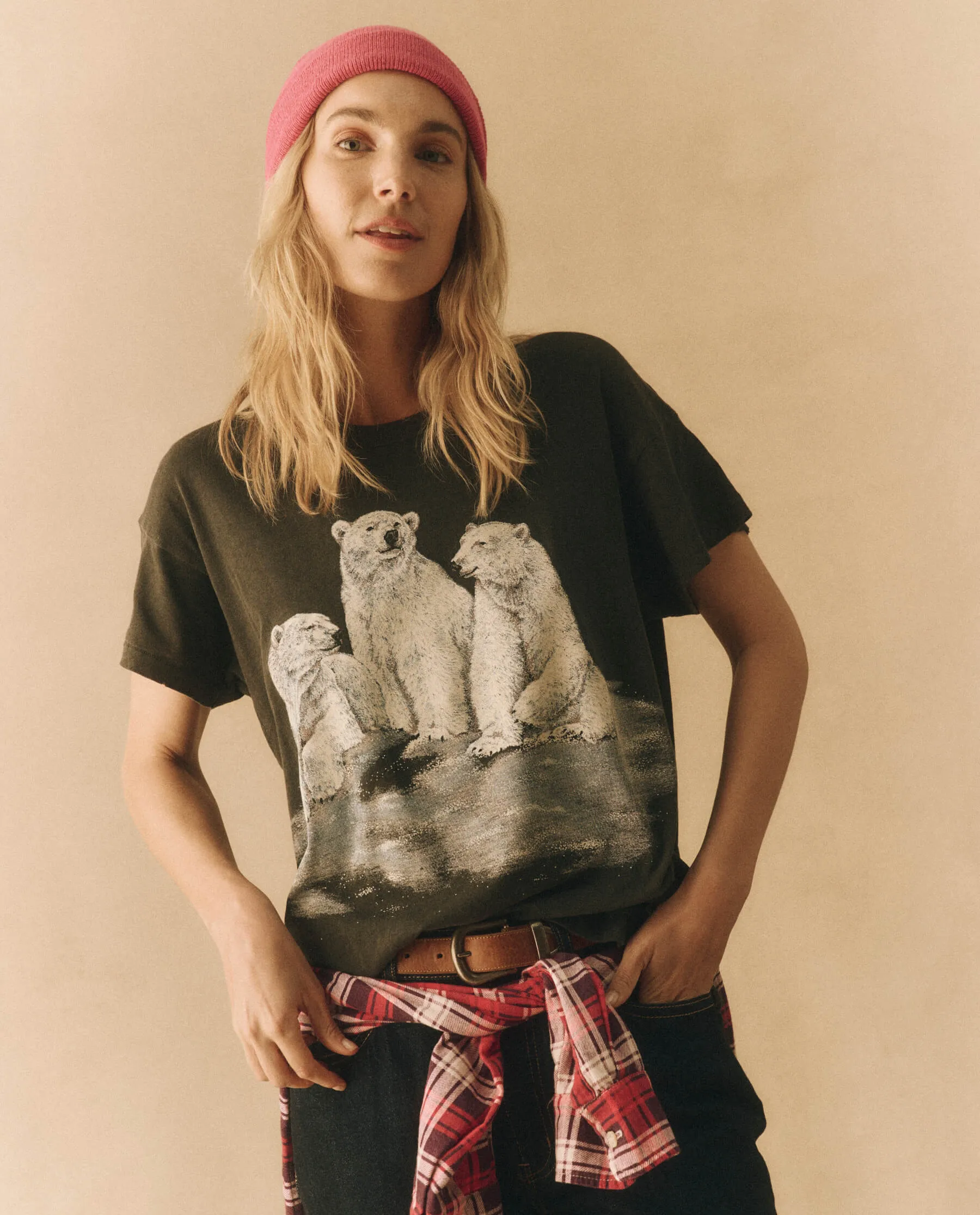 The Boxy Crew. Graphic -- Washed Black with Polar Bear Graphic sold by THE GREAT. product image thumbnail 2