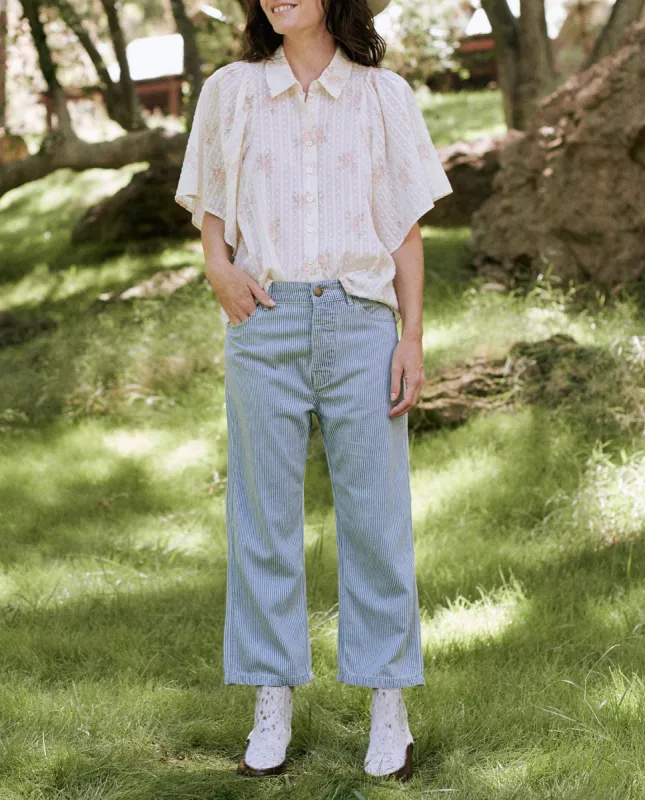 The Butterfly Button Up. -- PINK PRAIRIE FLOWER sold by THE GREAT.