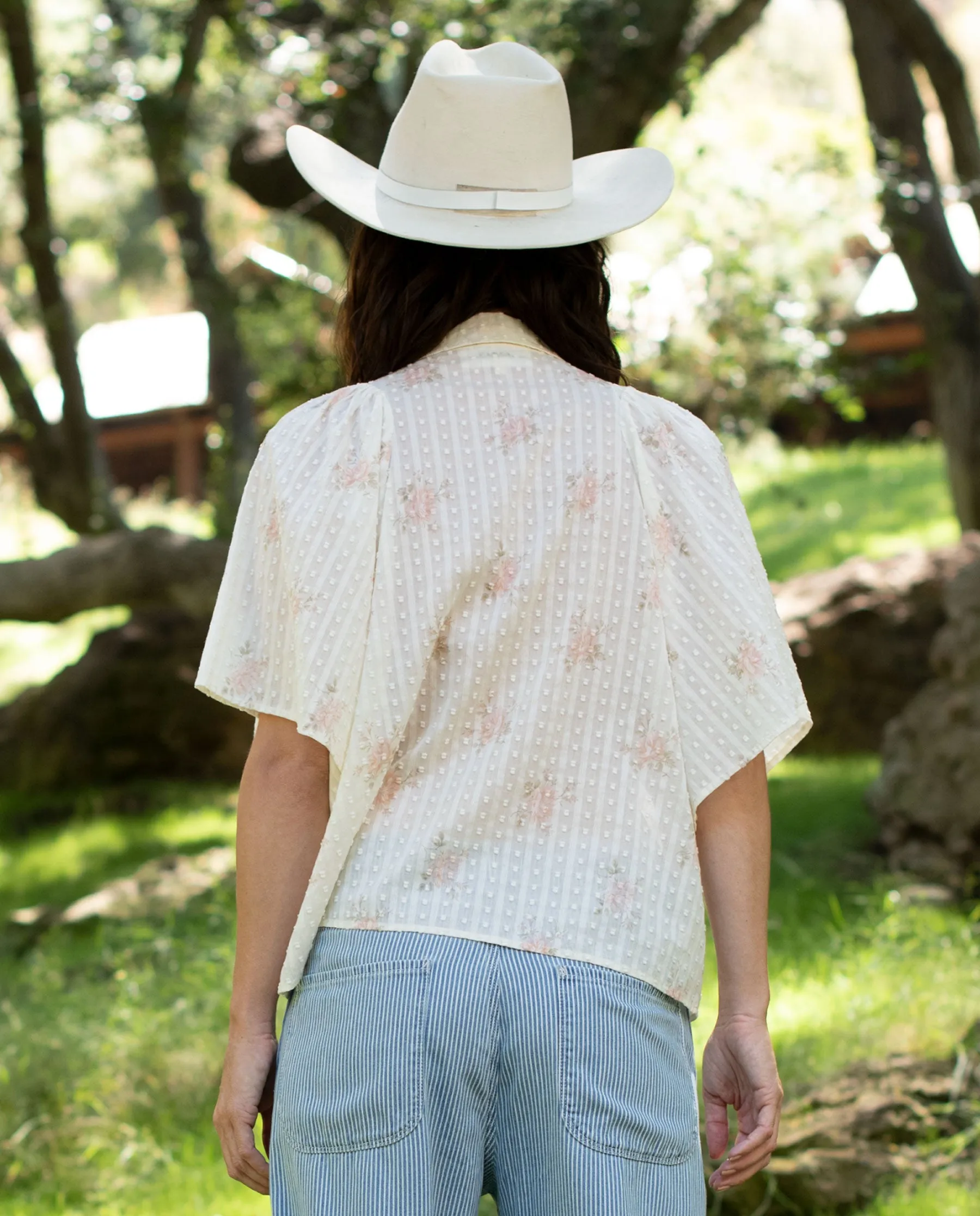 The Butterfly Button Up. -- PINK PRAIRIE FLOWER sold by THE GREAT. product image thumbnail 3